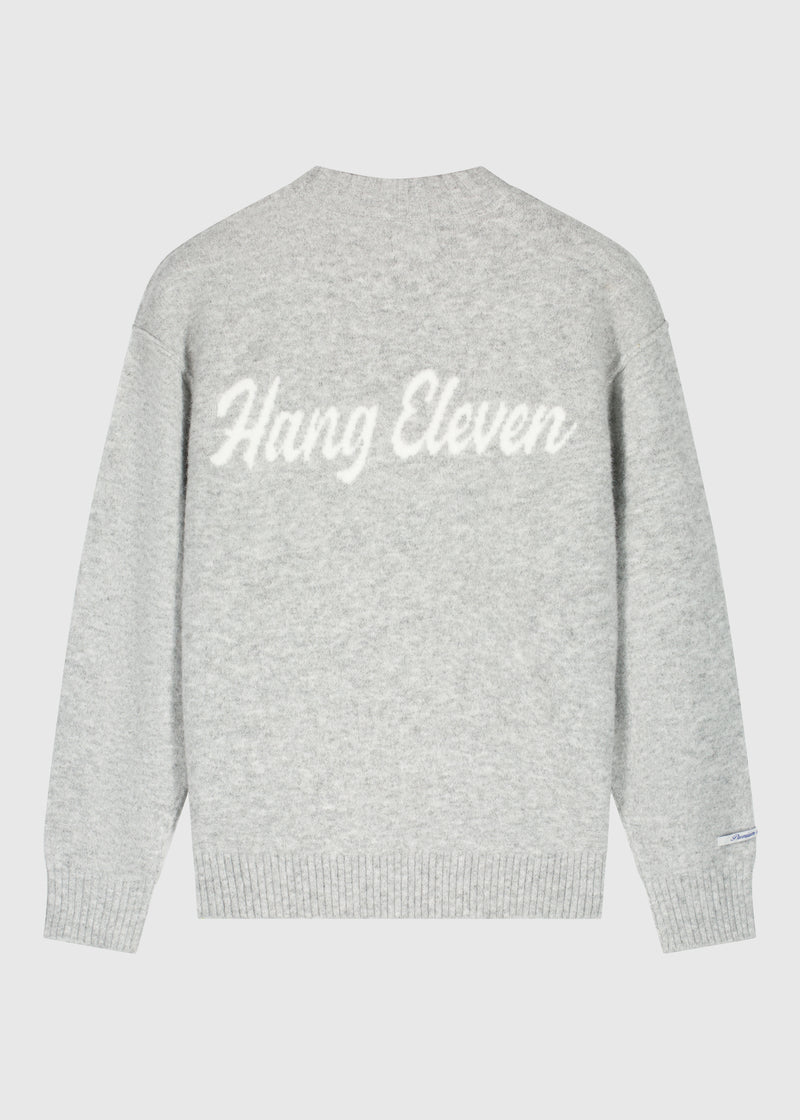 Light Brand Knit Crewneck - Grey Melee