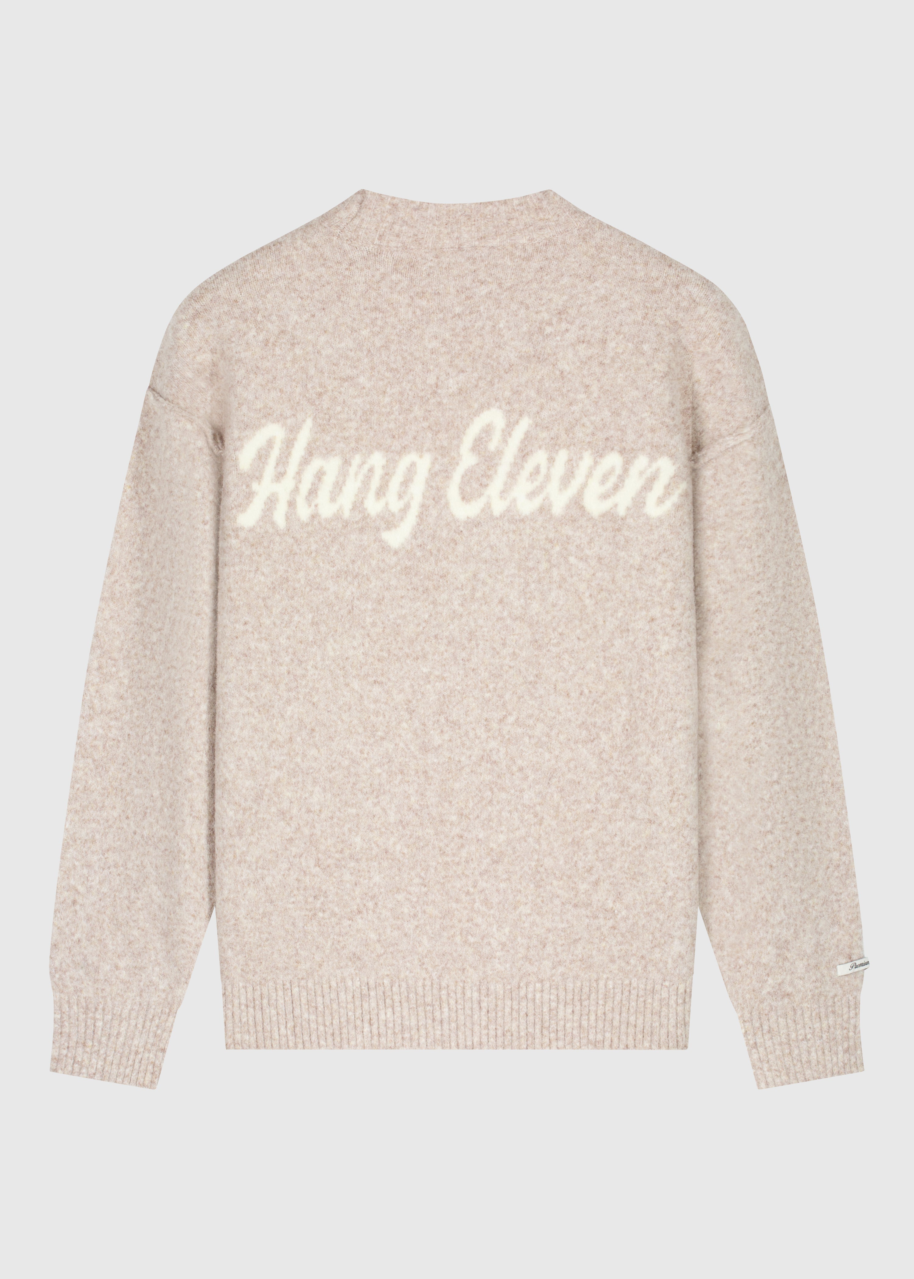 Cozy Brand Knit Crewneck - Taupe