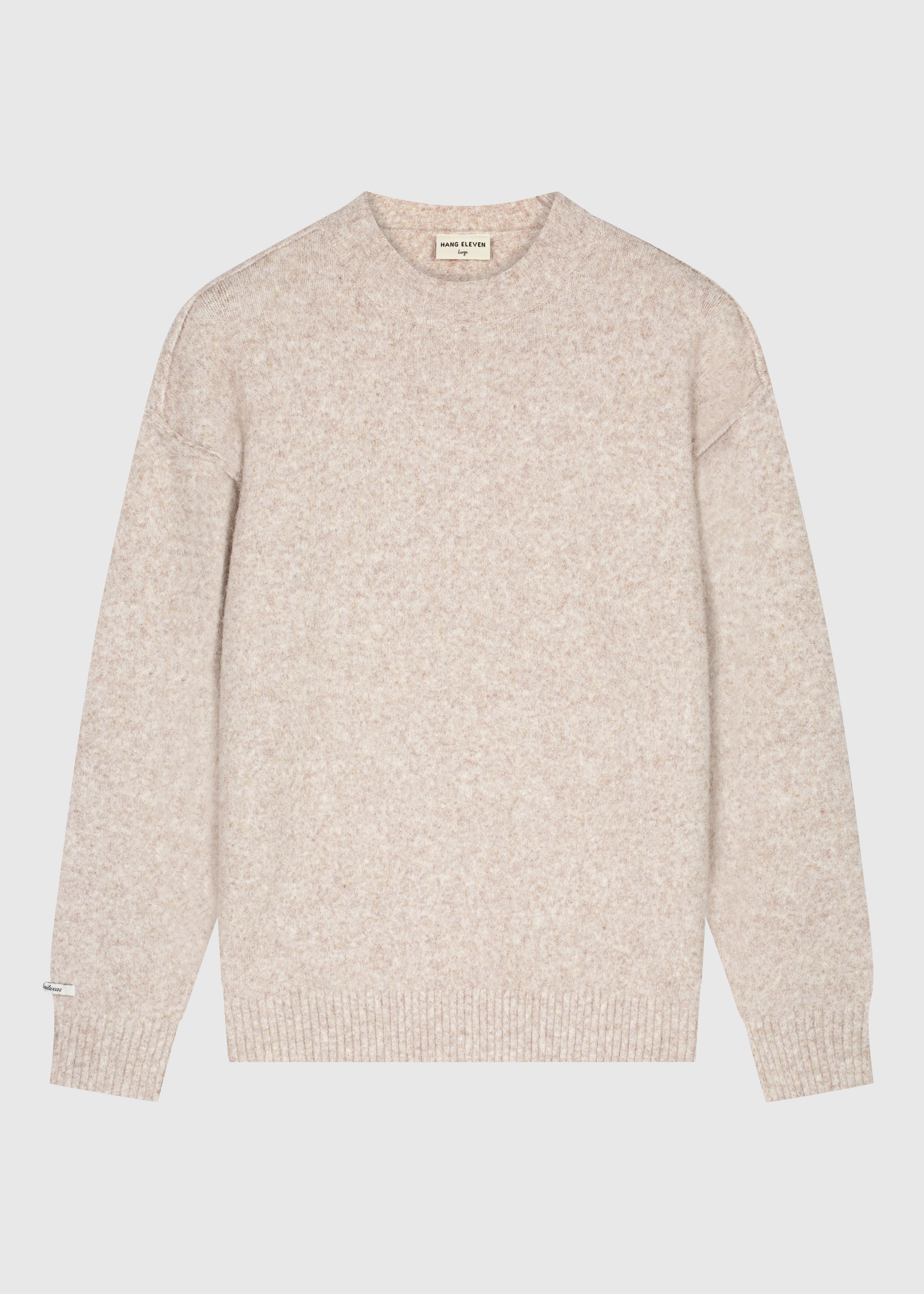 Cozy Brand Knit Crewneck - Taupe