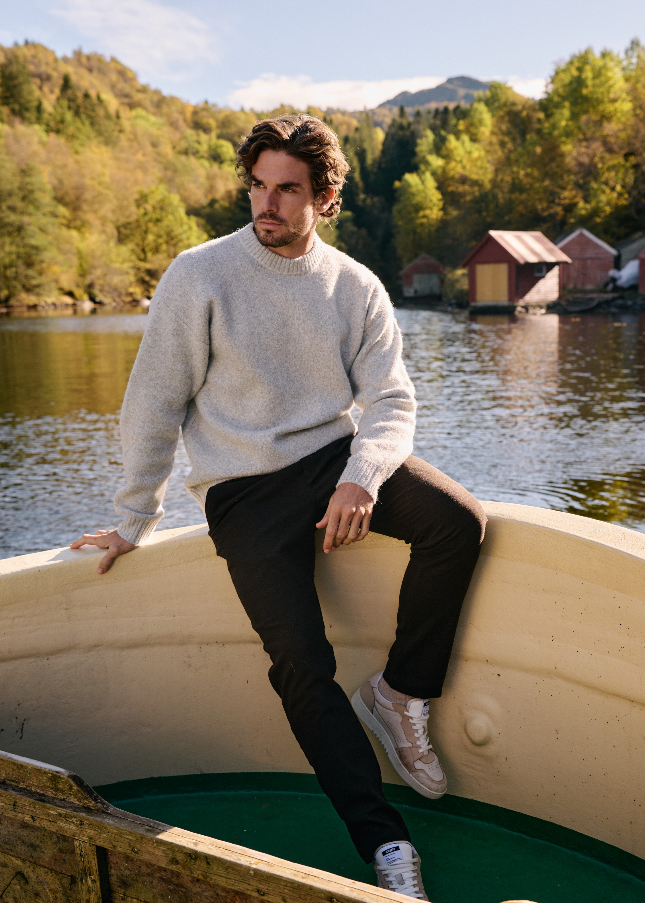Cozy Knit Crewneck - Grey Melee