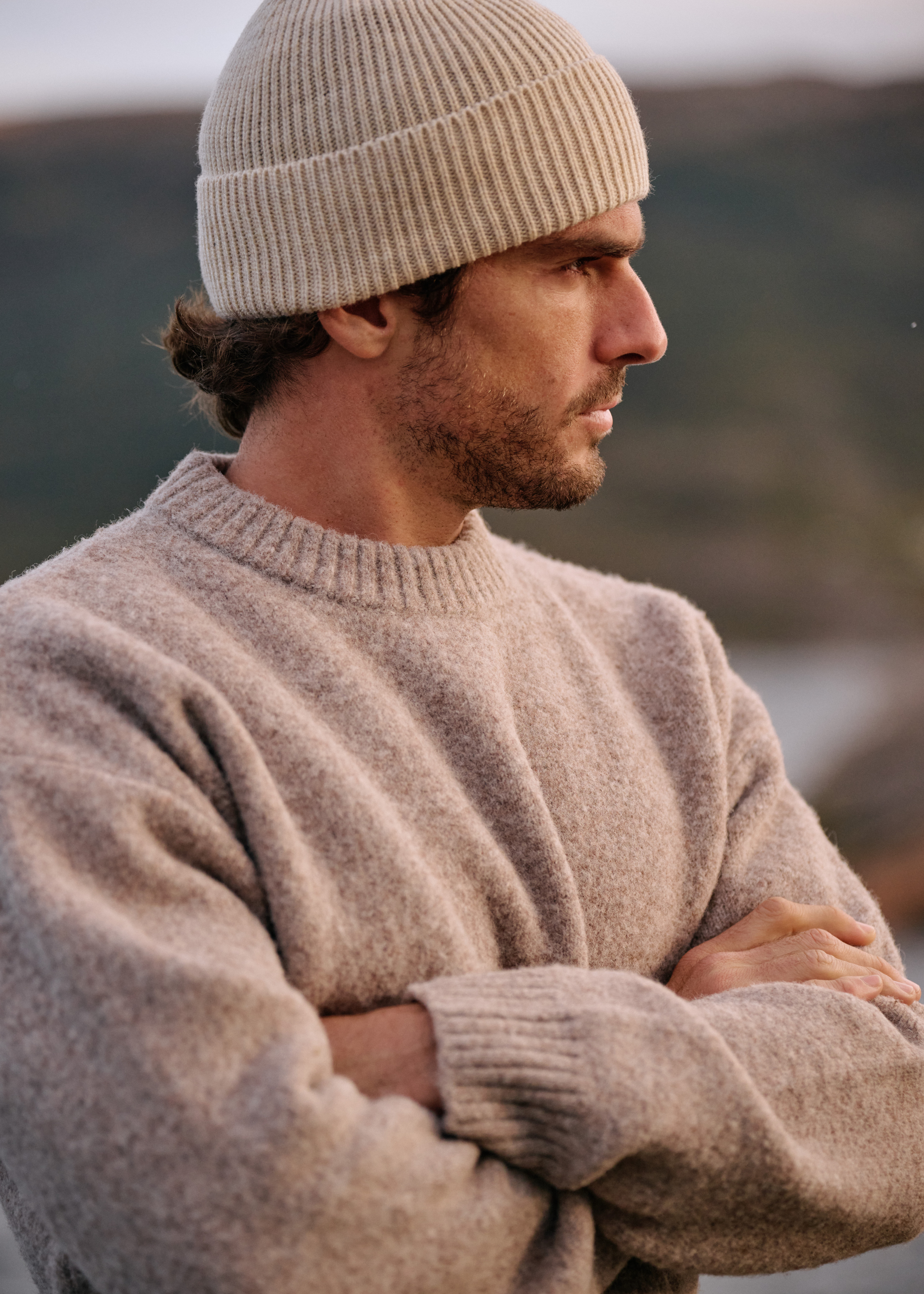 Cozy Knit Crewneck - Taupe