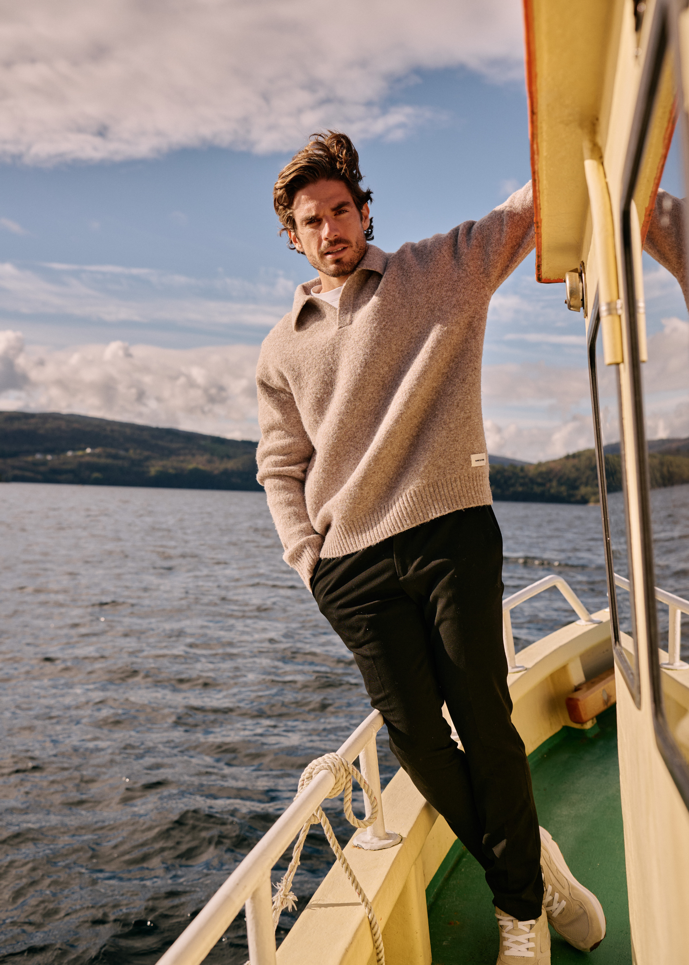 Cozy Knit Polo - Taupe