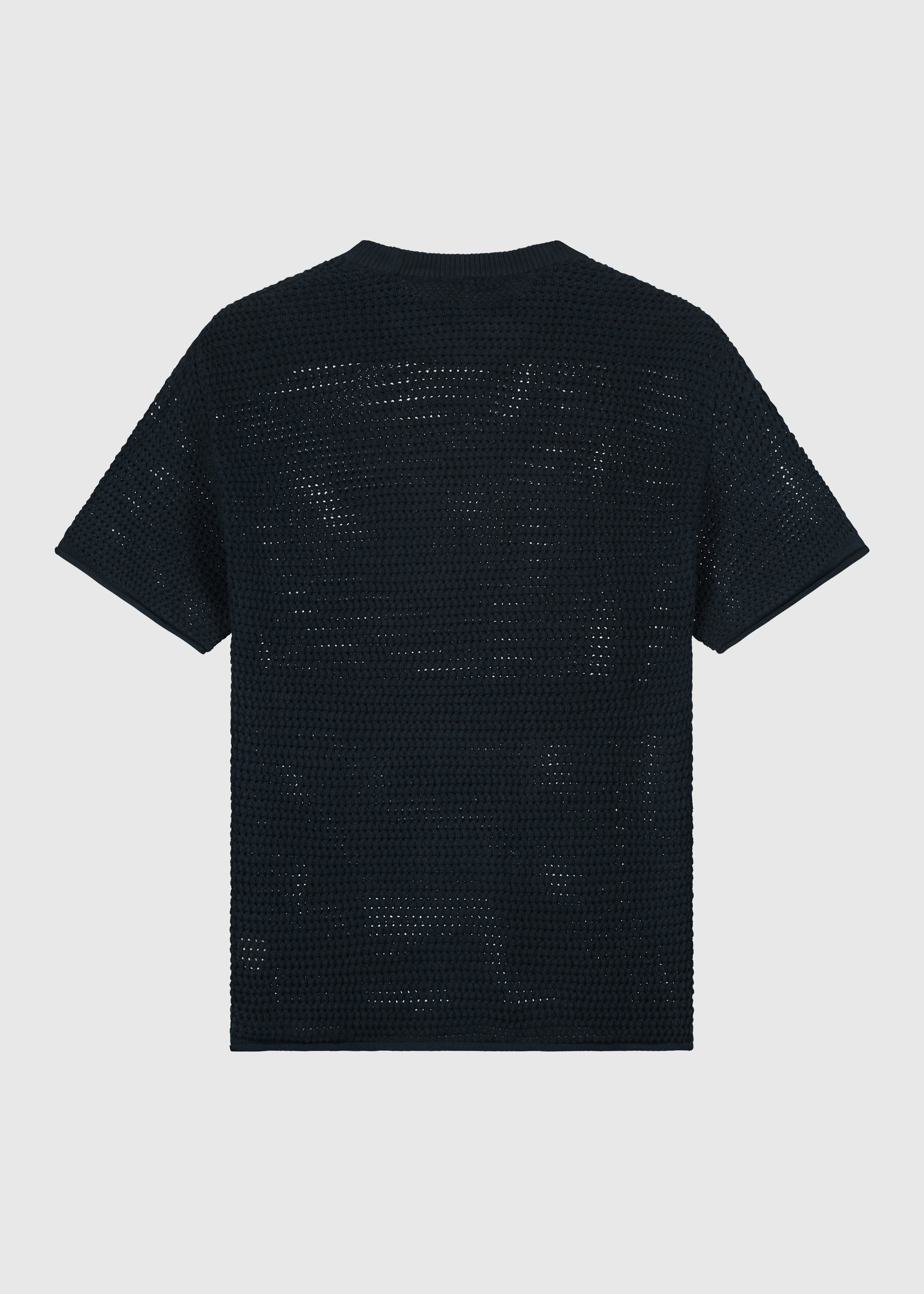 Crochet Knitted Tee - Navy