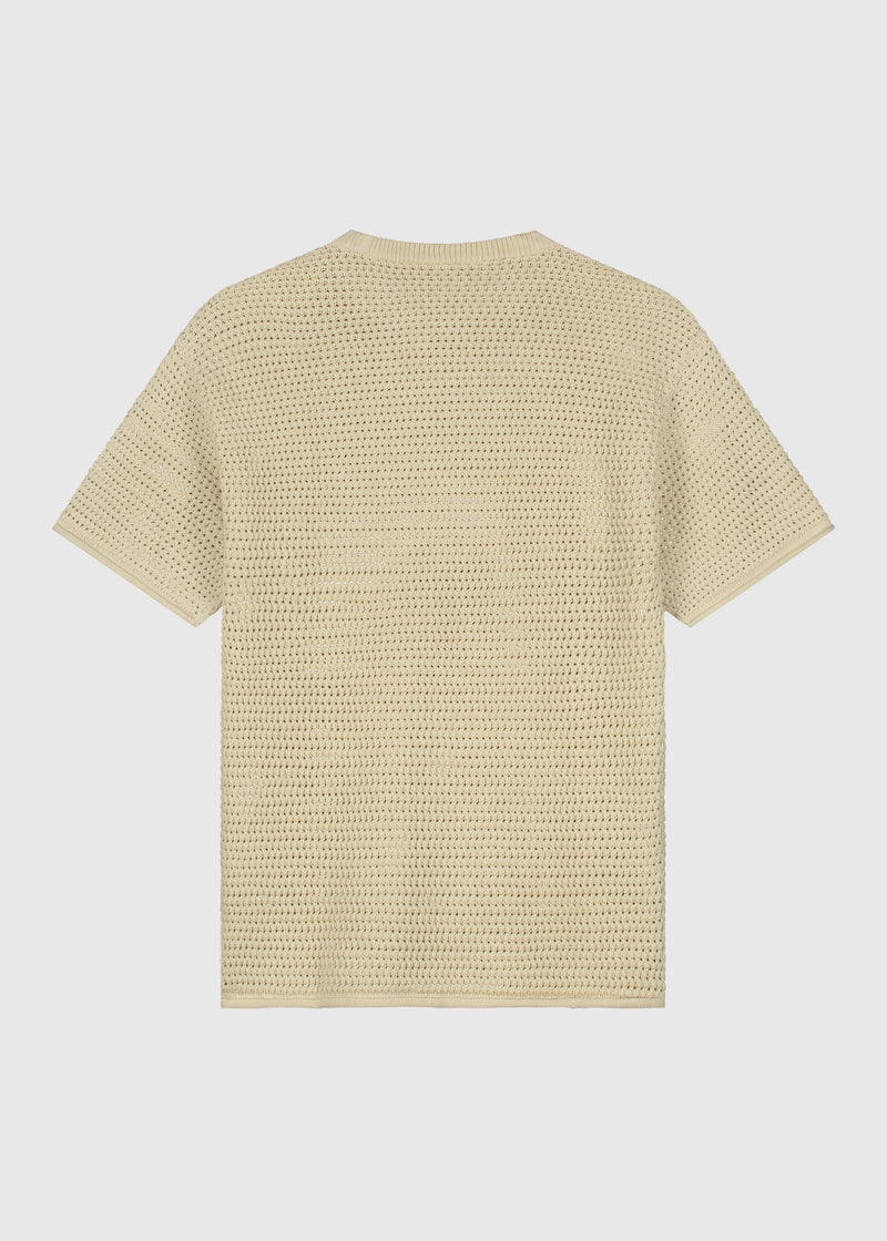 Crochet Knitted Tee - Sand