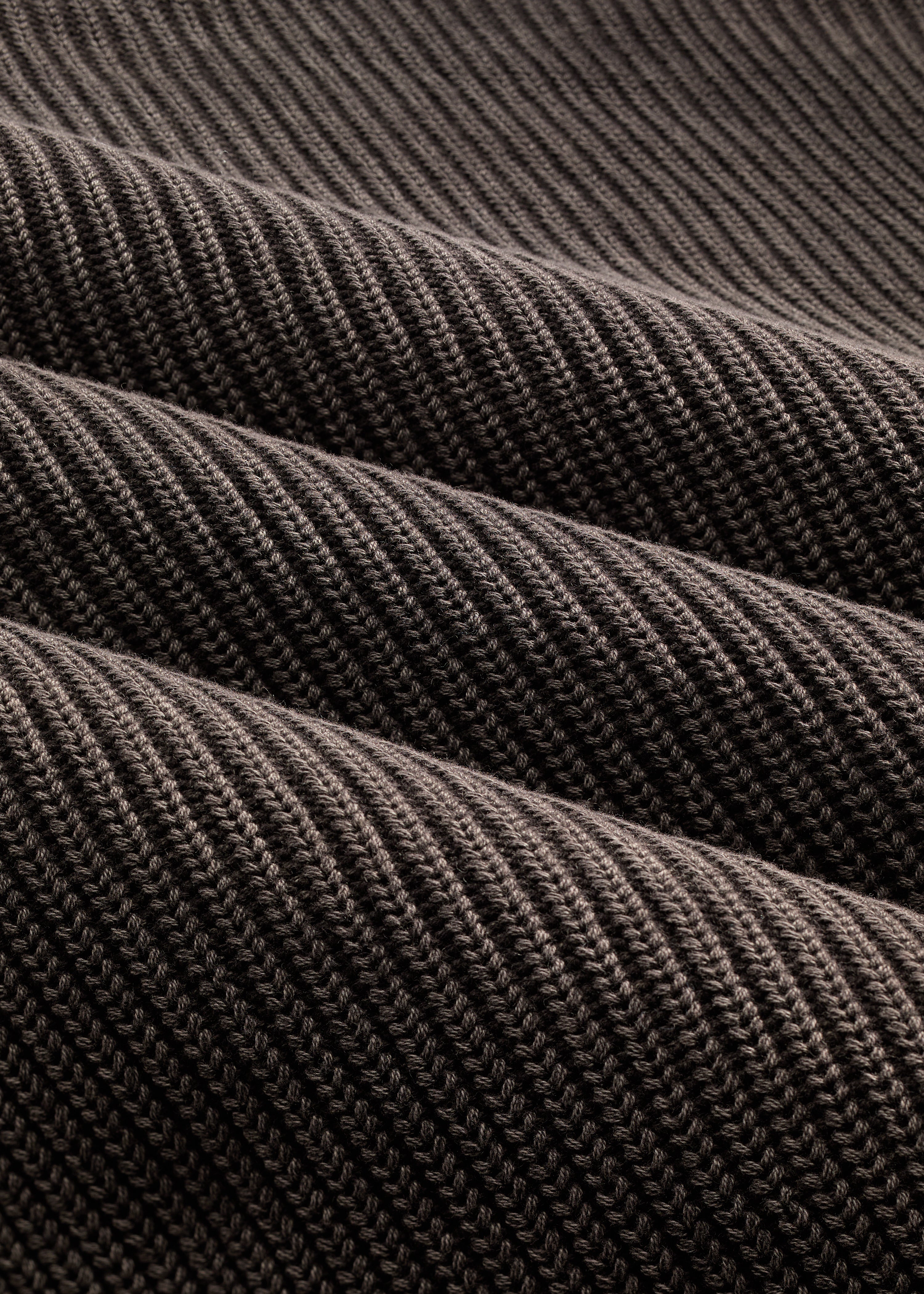 Col rond en tricot délavé - Anthracite