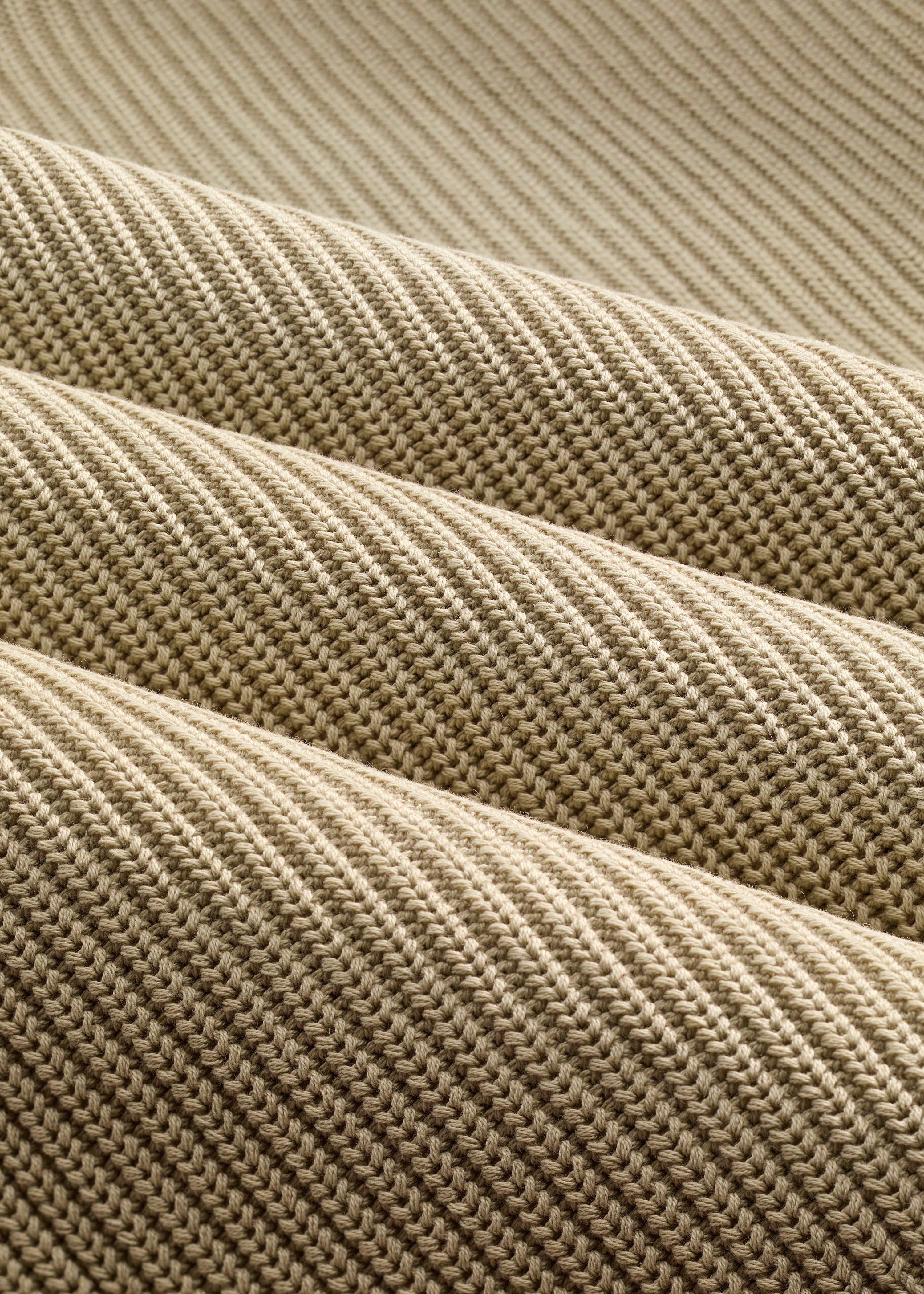 Gewaschener Strickpullover mit Rundhalsausschnitt – Schiefergrün