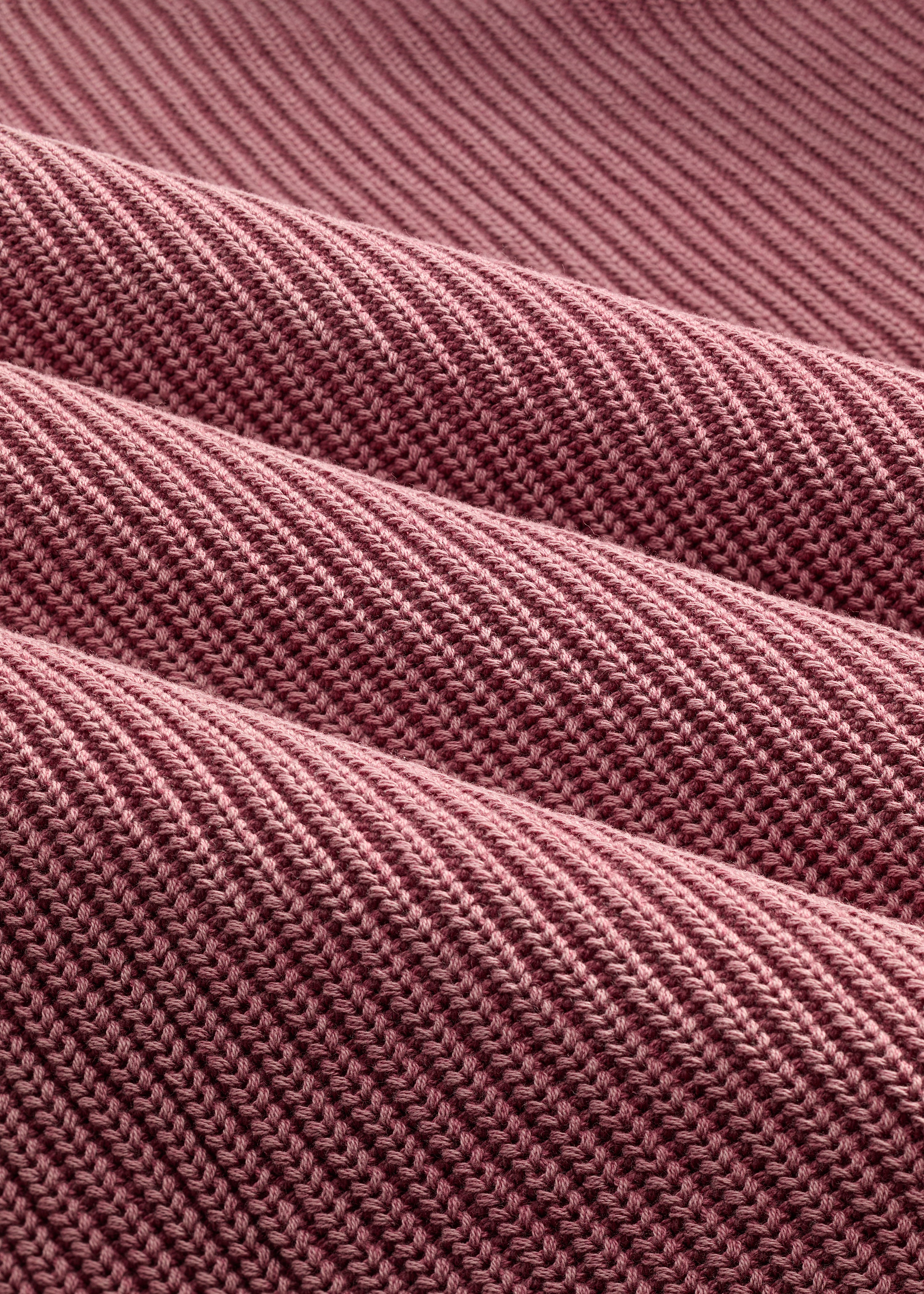 Gewaschener Strickpullover mit Rundhalsausschnitt – Rot