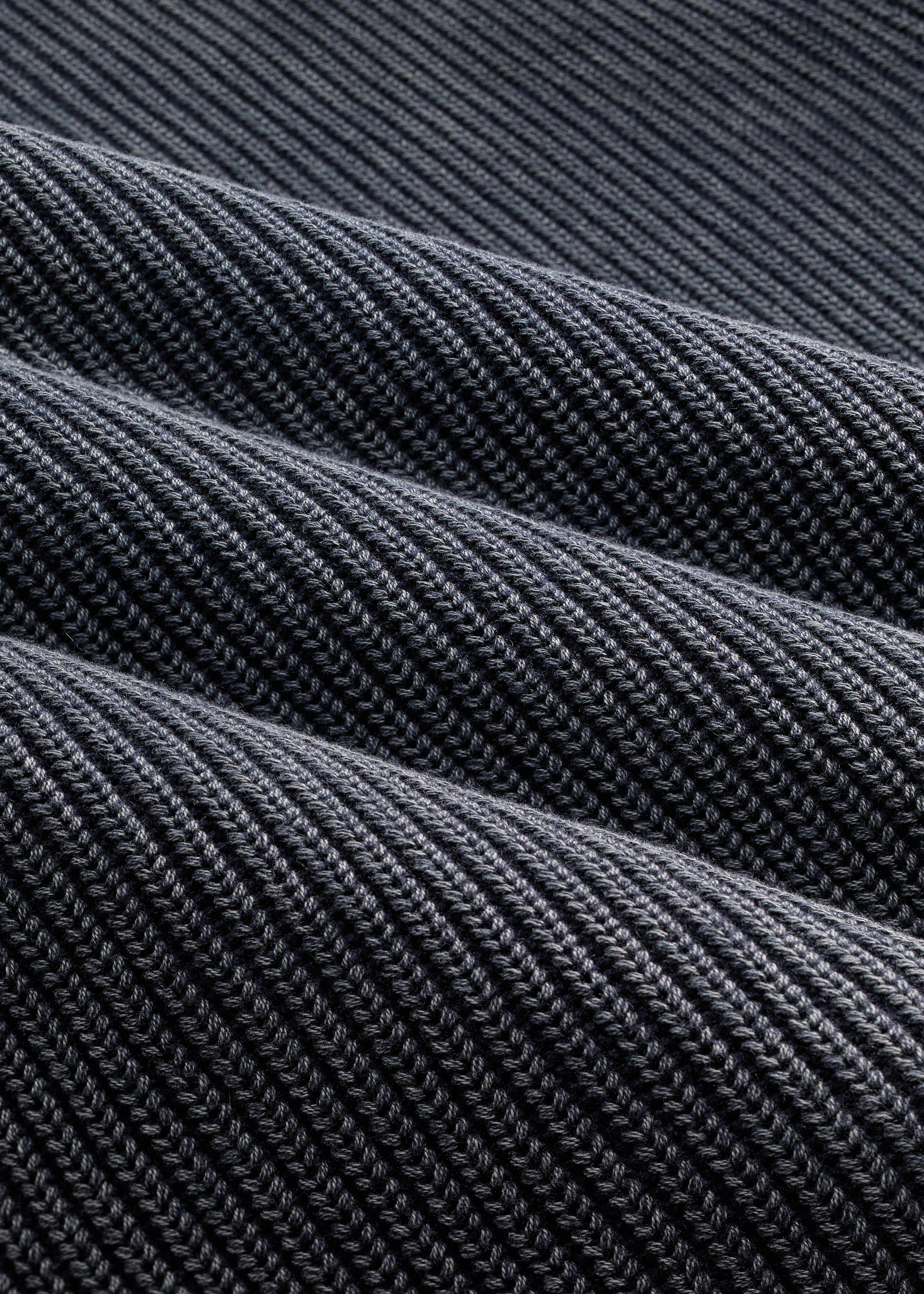 Structure, demi-zip, tricot - Mélange marine