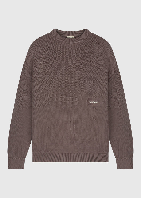 Embro Knit Crewneck - Stone Grey