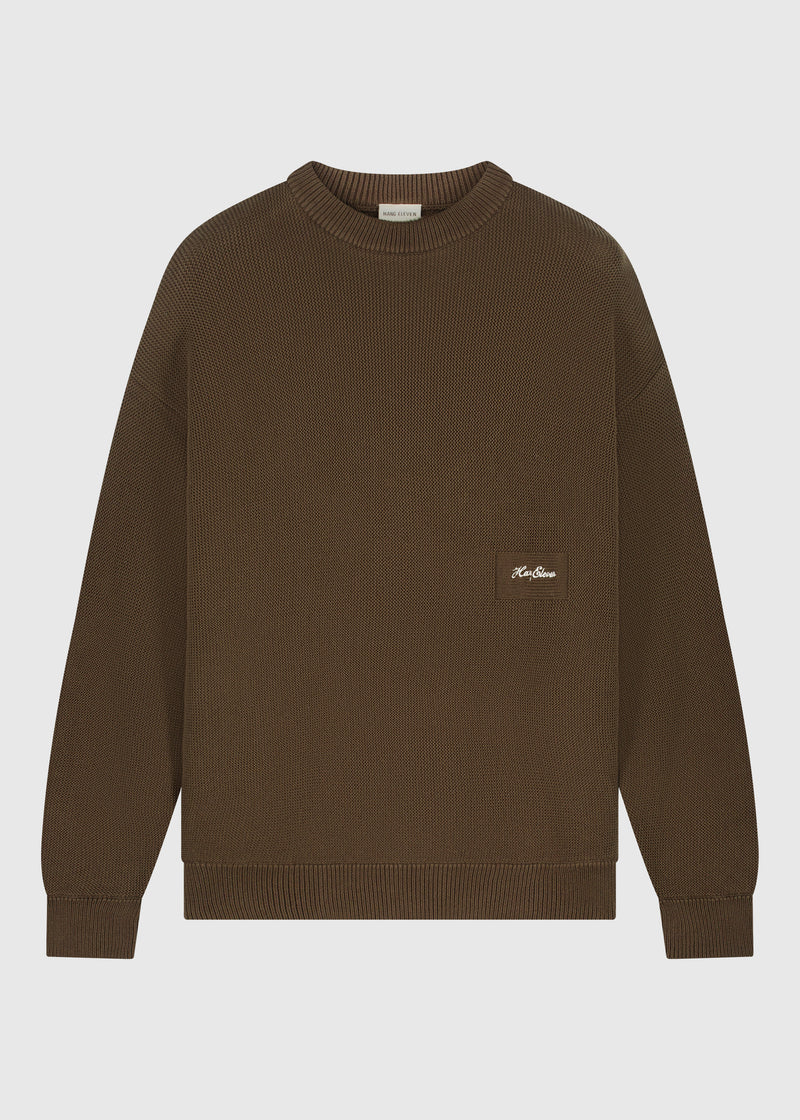 Embro Knit Crewneck - Espresso