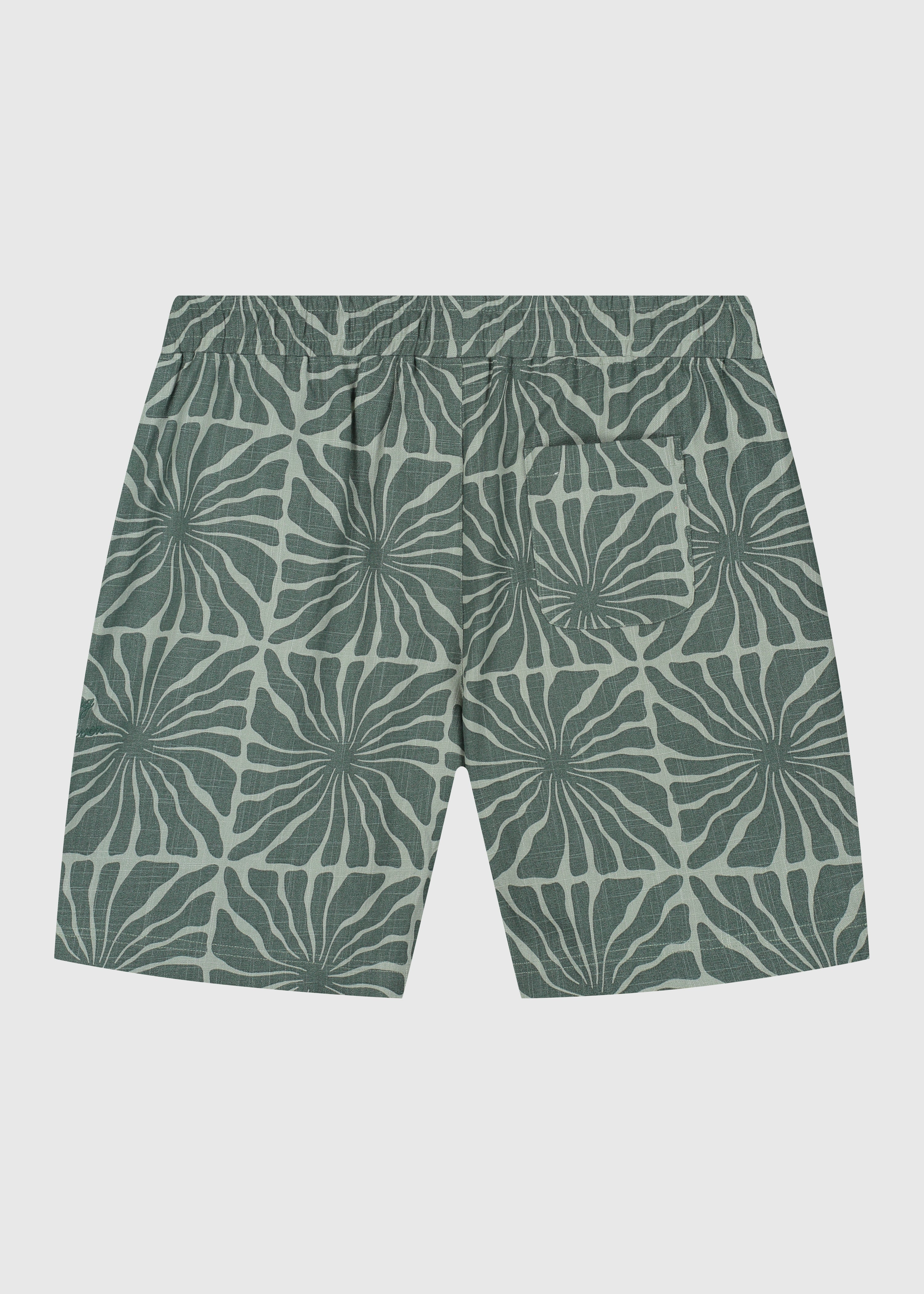 Flower Slub Short - Green