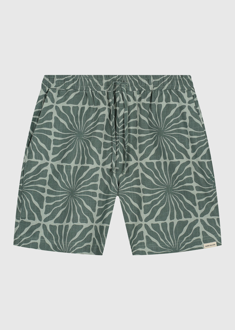 Flower Slub Short - Green