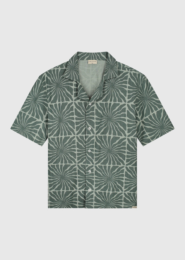 Flower Slub Shirt - Green