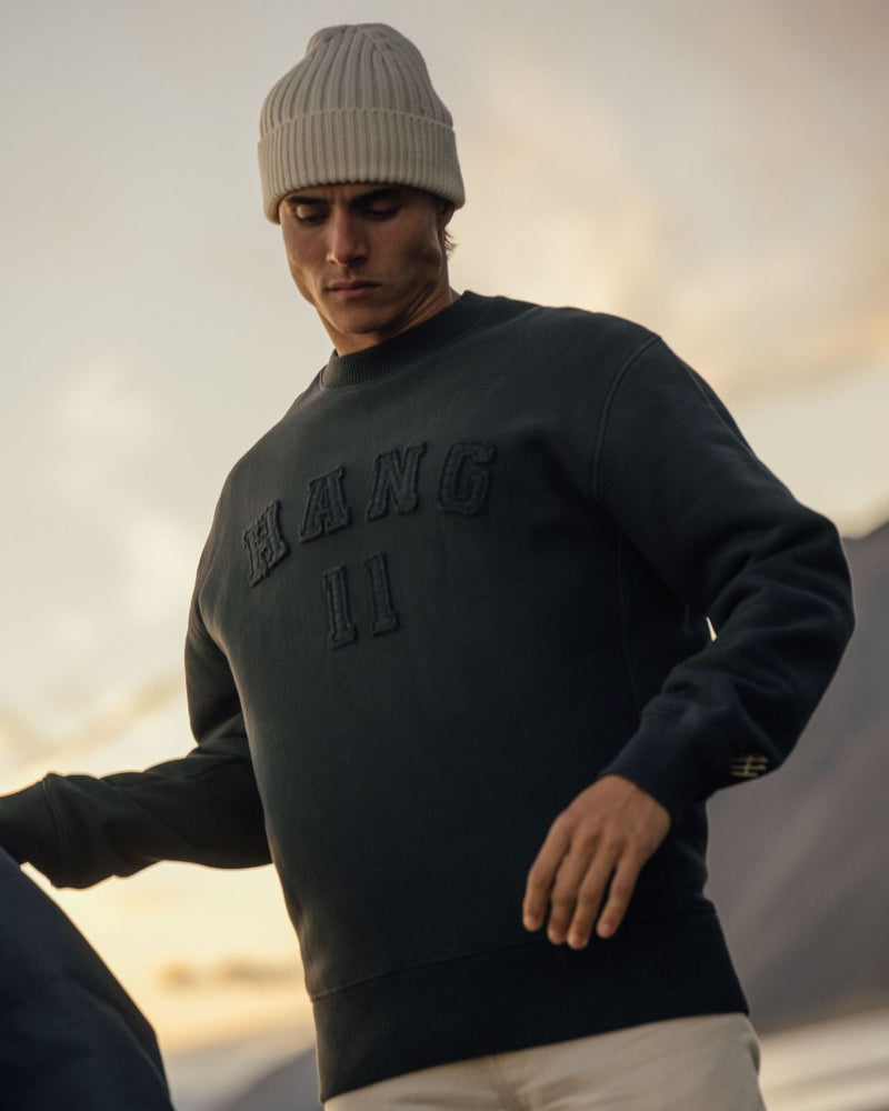 Hochwertiger College-Pullover – Marineblau