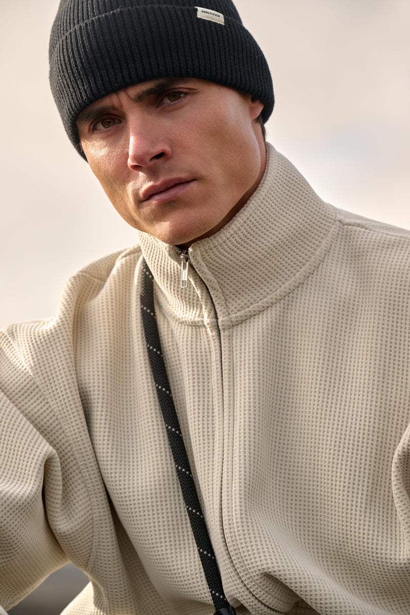 Waffle Full Zip - Sand