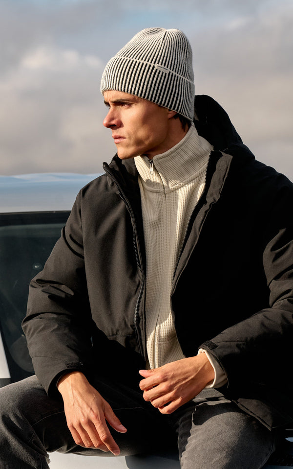 Two Tone Beanie - White