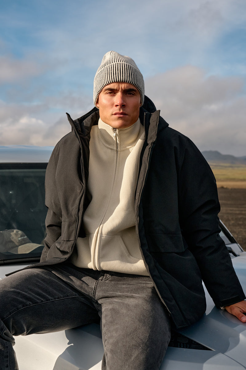 Two Tone Beanie - White