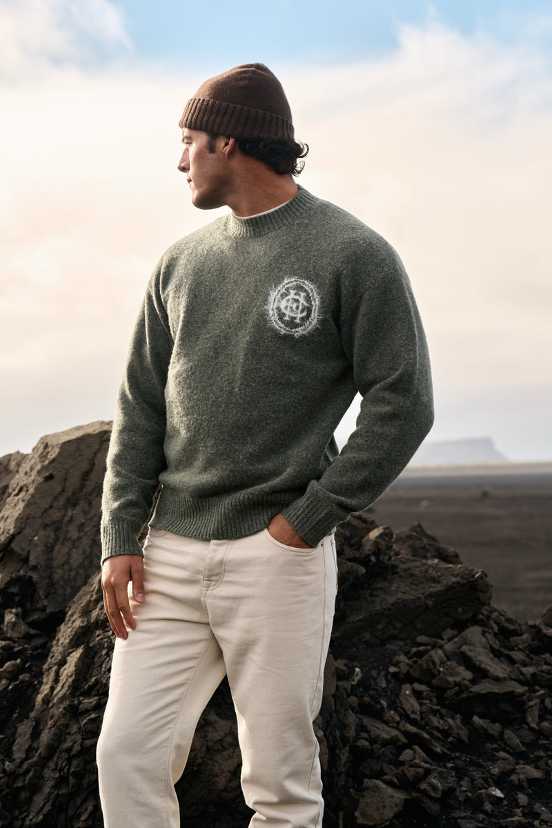 Soft Logo Knit - Dark Green