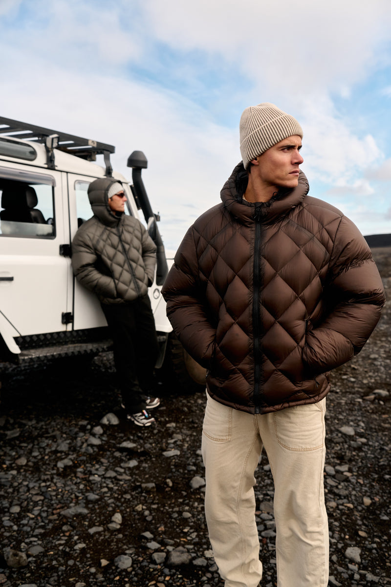 Diamond Down Puffer - Brown