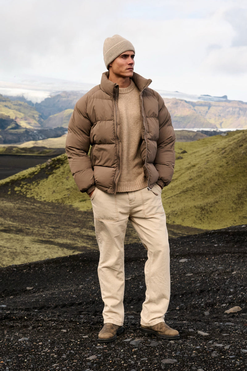 Ribstop Puffer Jacket - Dark Sand