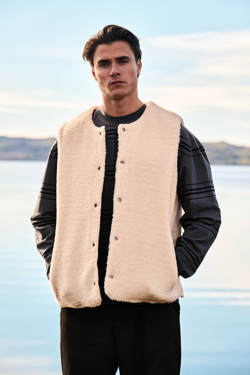 Reversible Teddy Vest - Espresso