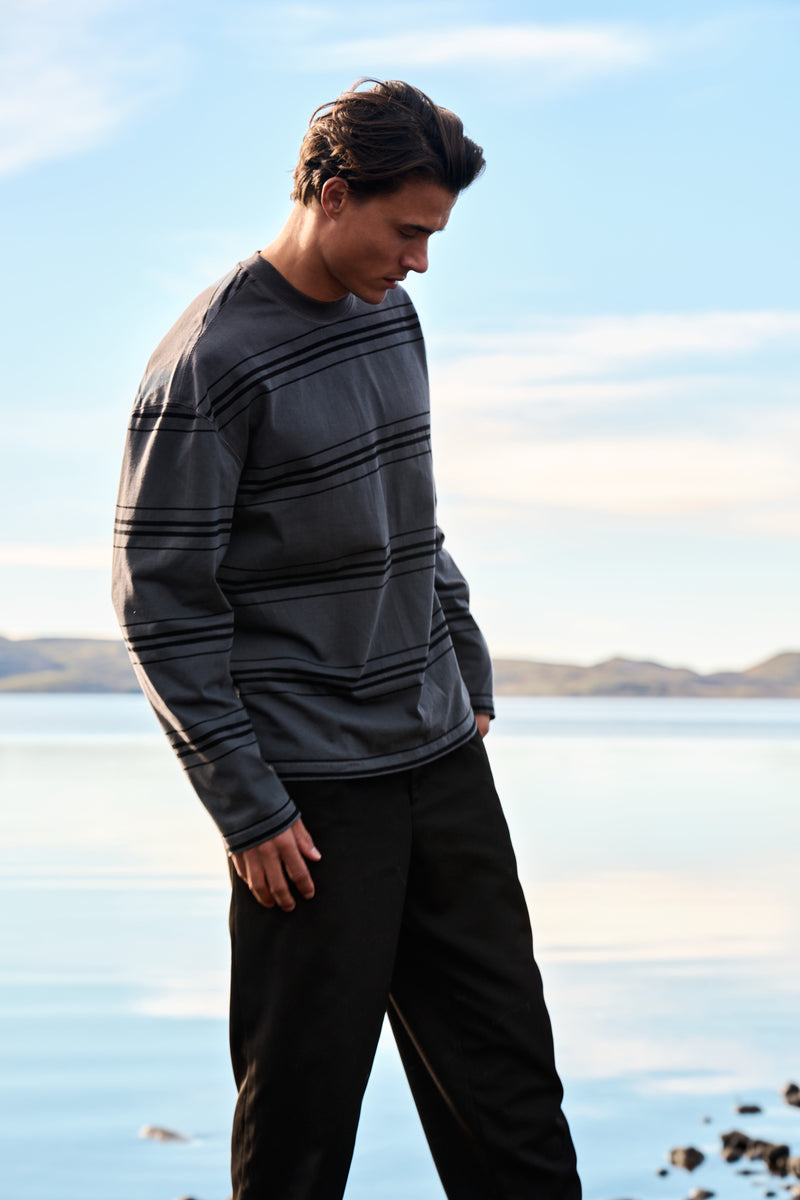 Lennon Striped Longsleeve - Ombre Blue
