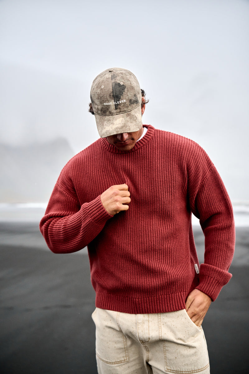 Clean Cable Knit - Deep Red