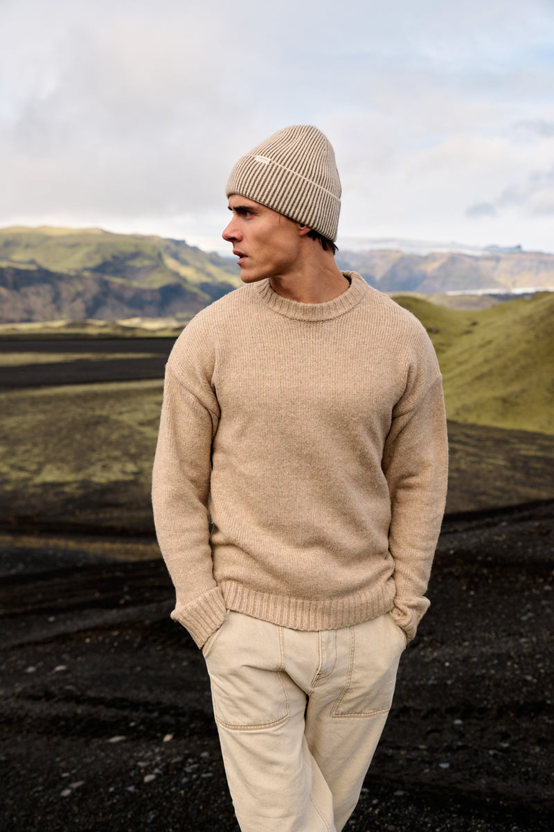 Two Tone Beanie - Taupe