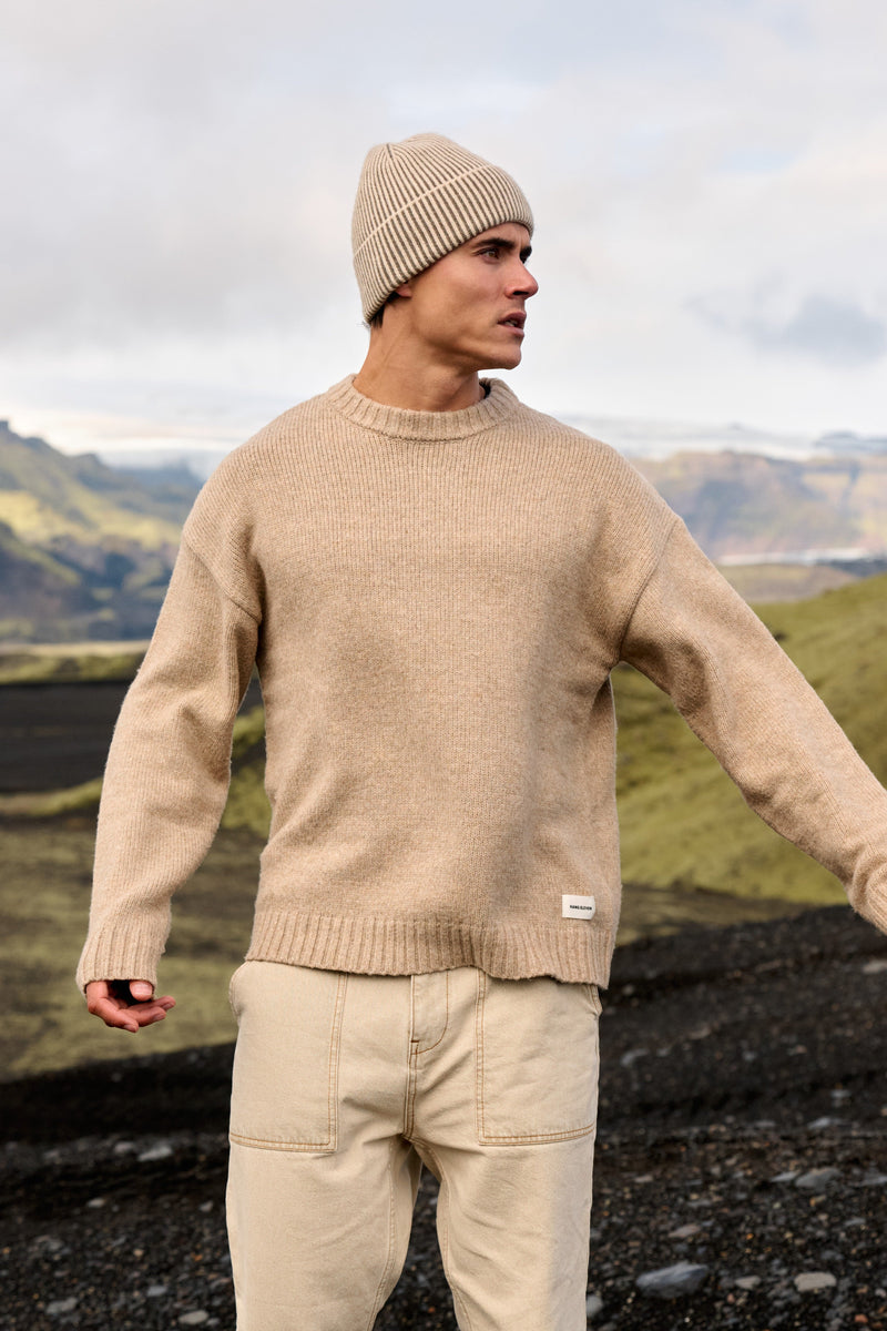 Two Tone Beanie - Taupe