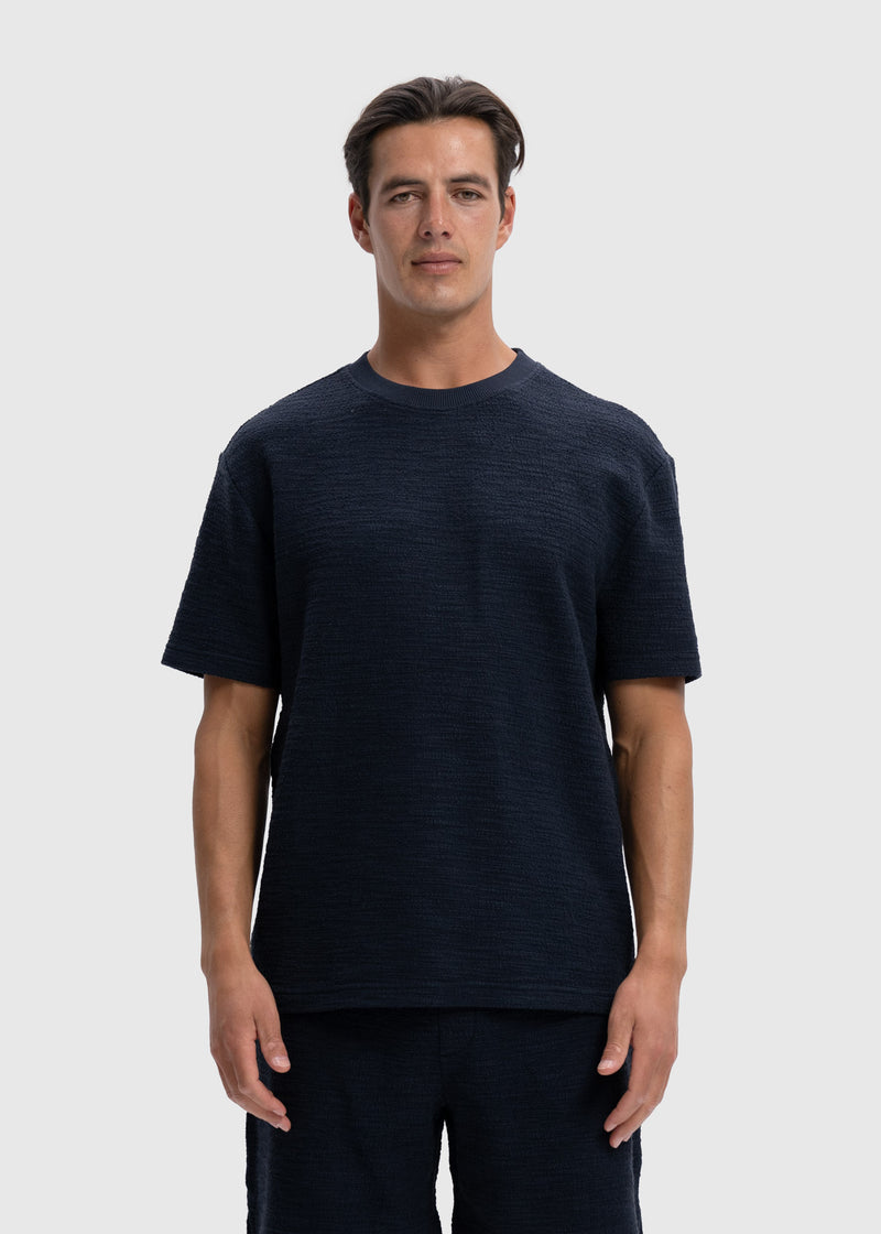Boucle Tee - Navy Blue