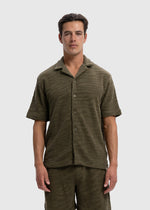 Terry Jacquard Shirt - Olive Green