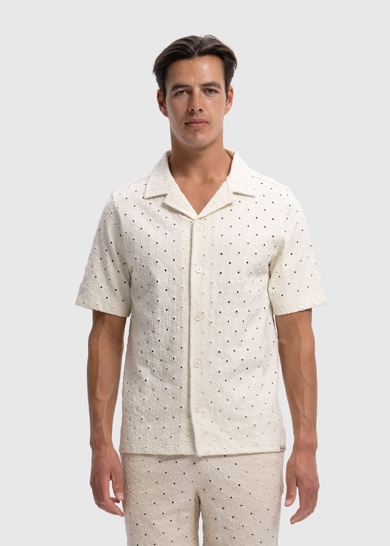 Gehäkeltes Sunrise-Shirt – Weißer Sand
