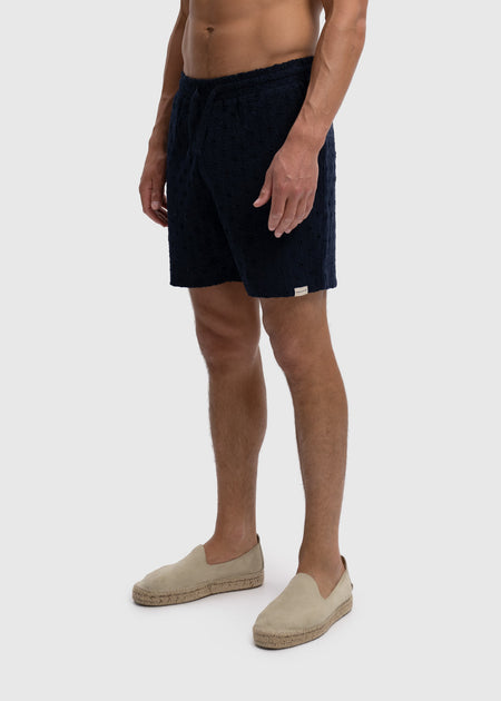 Crochet Sunrise Short - Navy Blue