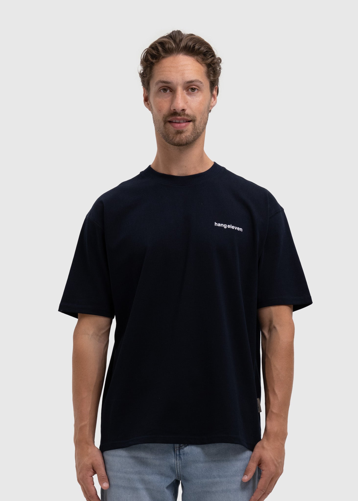 Outline Flower Tee - Navy Blue