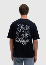 Outline Flower Tee - Navy Blue