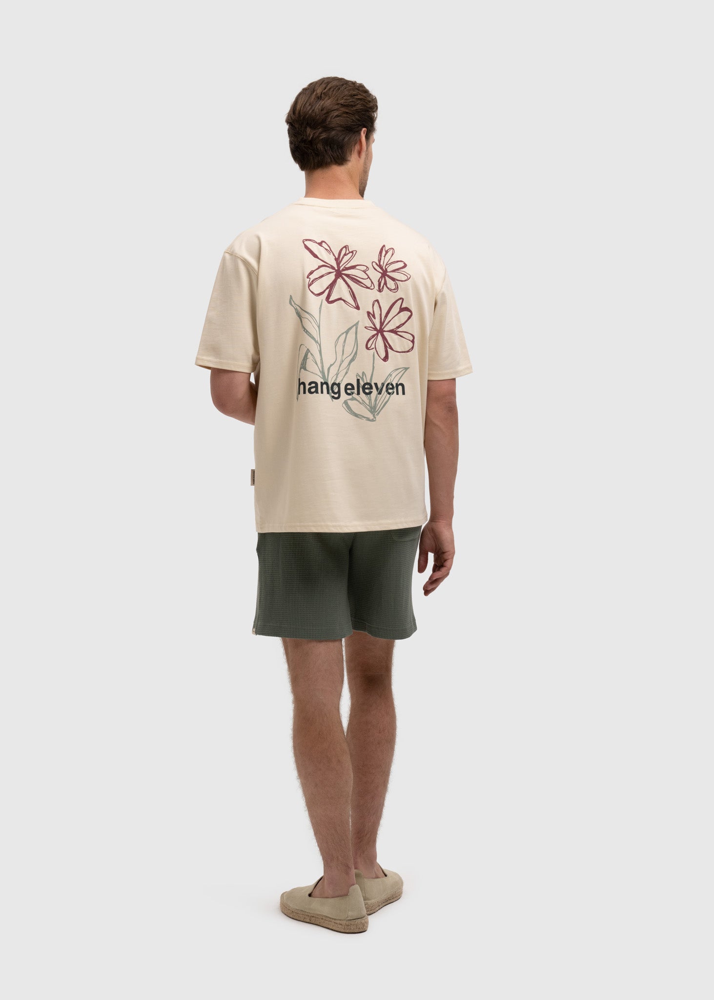 Outline Flower Tee - White Sand
