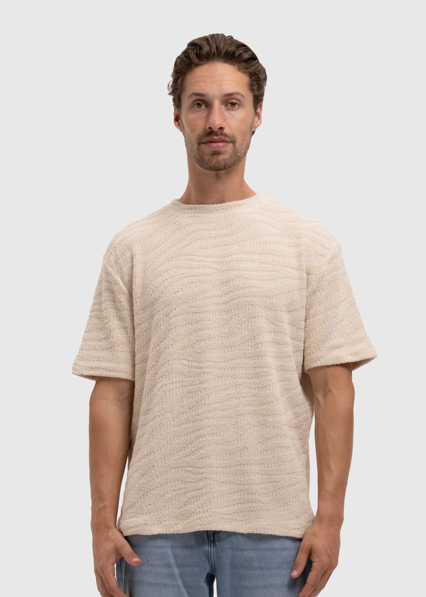 Terry Jacquard Tee - Sand