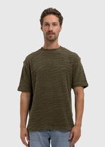 Terry Jacquard Tee - Olive Green