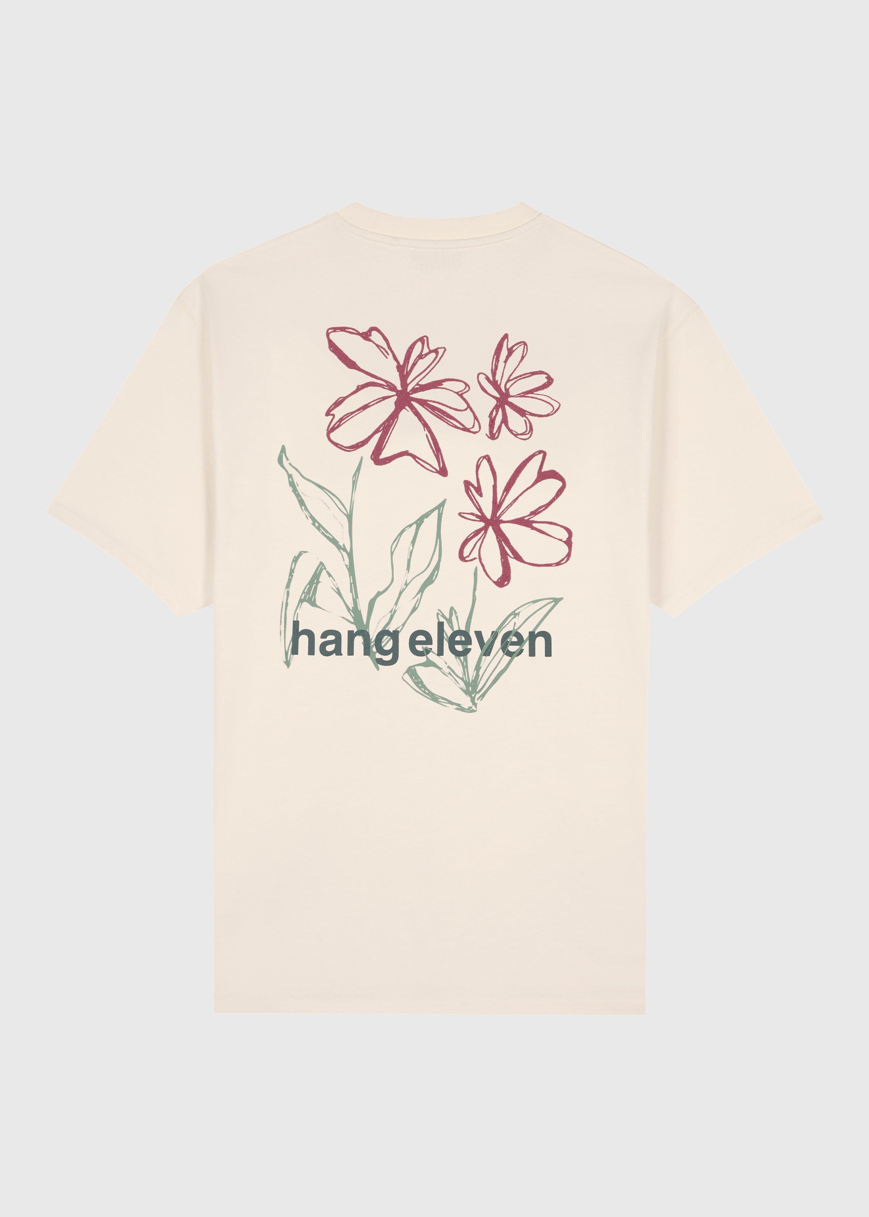 Outline Flower Tee - White Sand