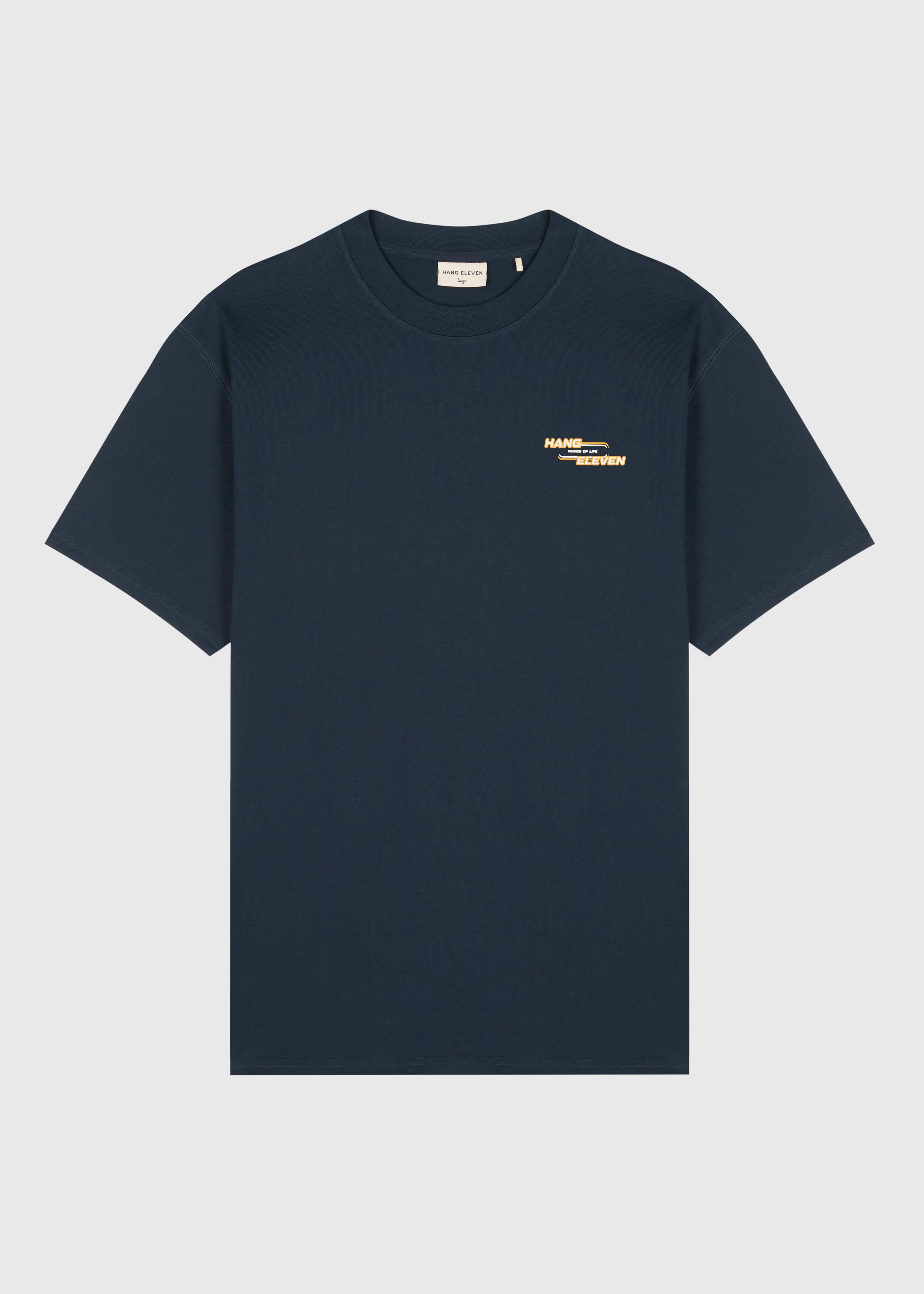 Waves Of Life Tee - Navy Blue
