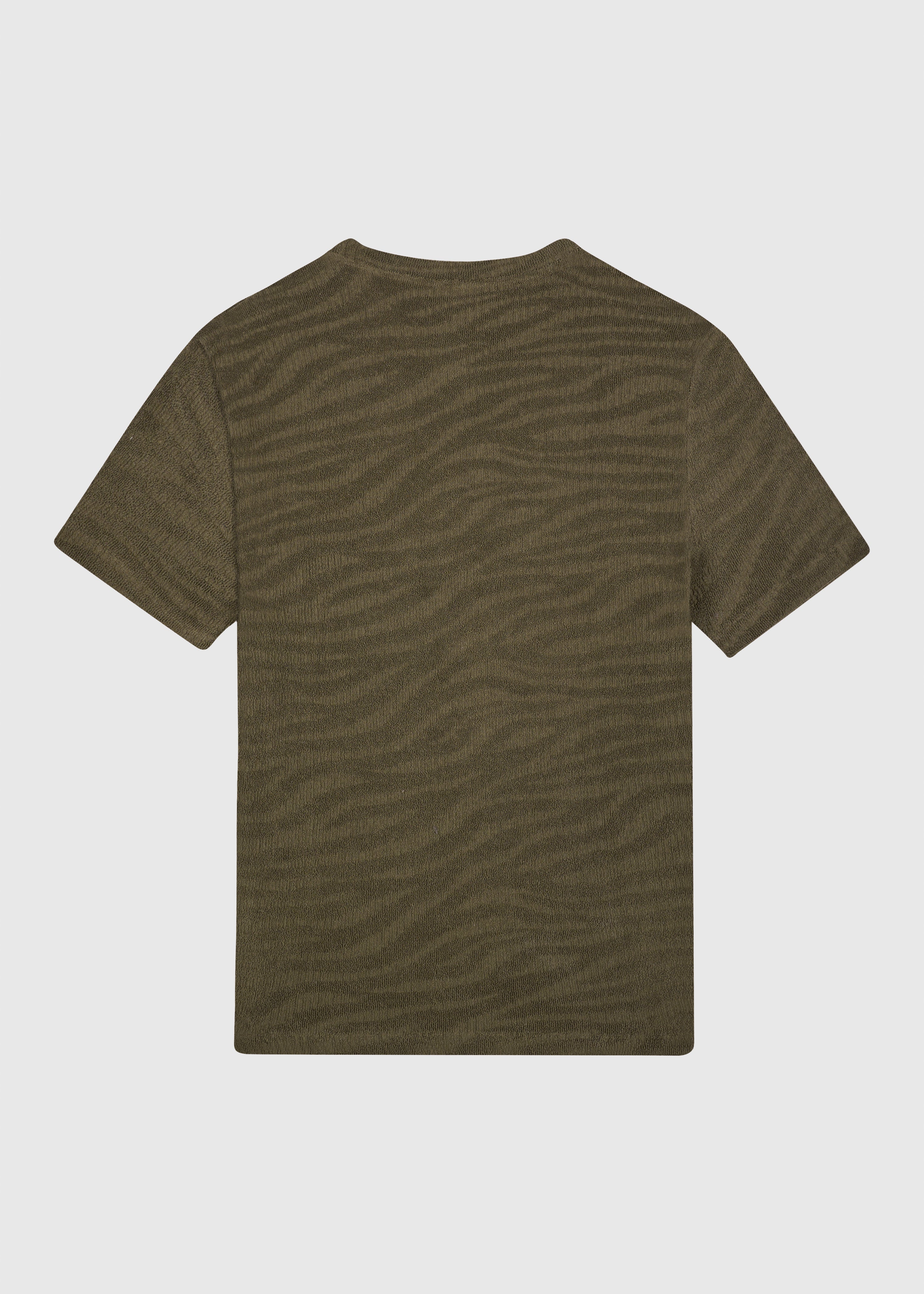 Terry Jacquard Tee - Olive Green