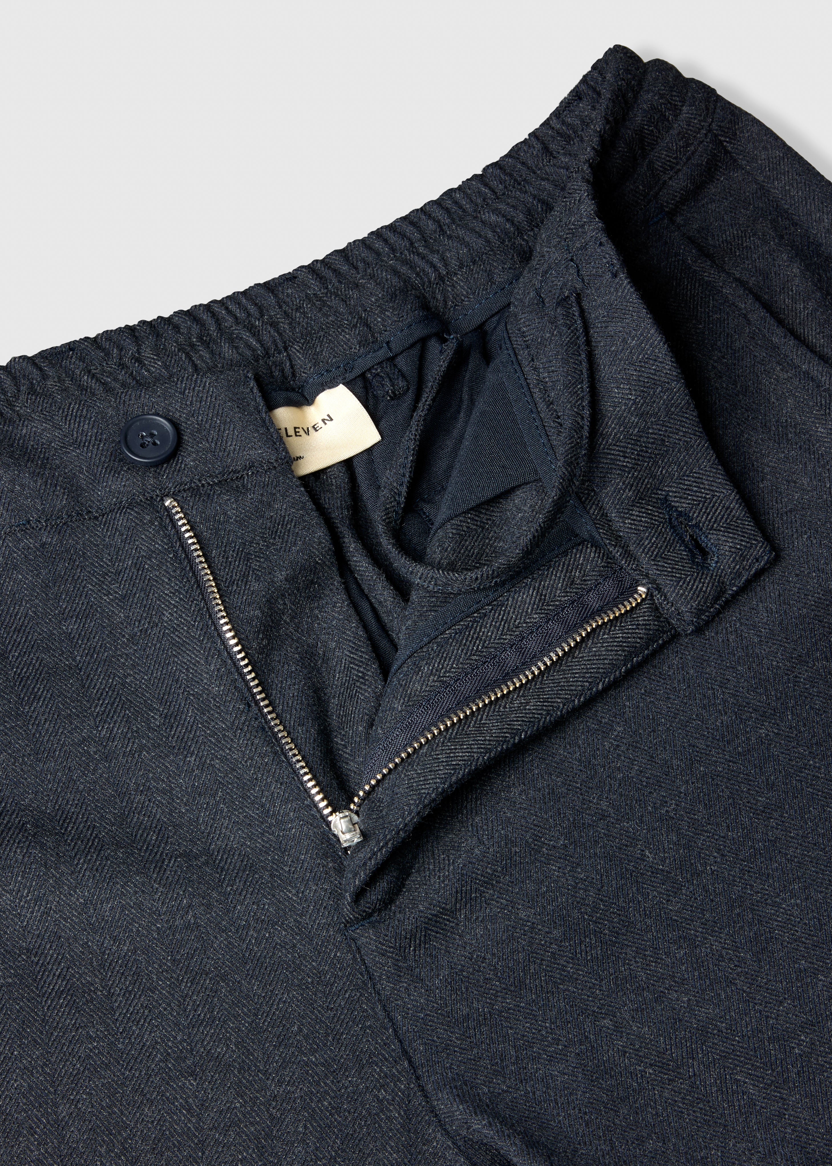 Herringbone Trouser - Navy Blue