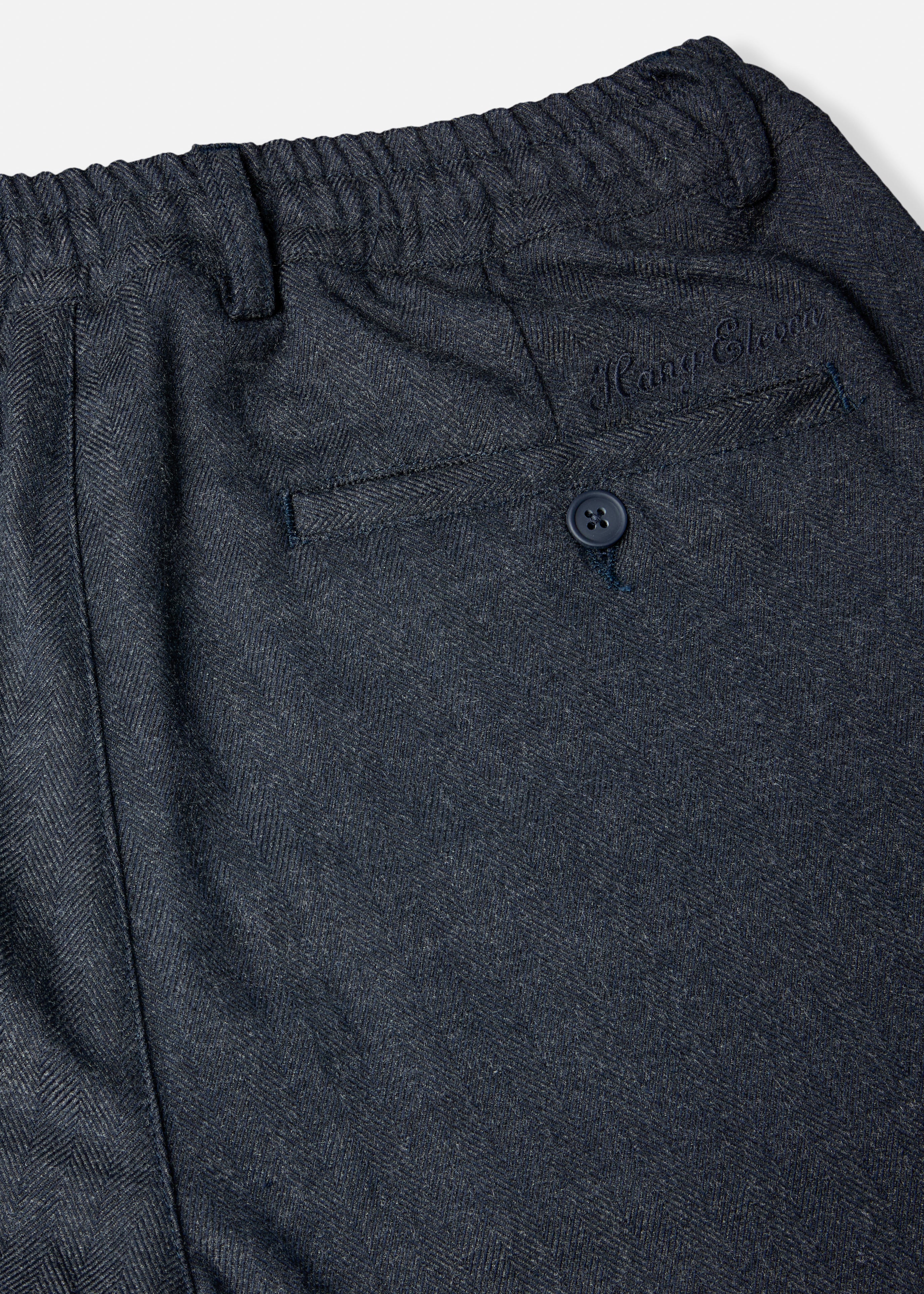 Herringbone Trouser - Navy Blue