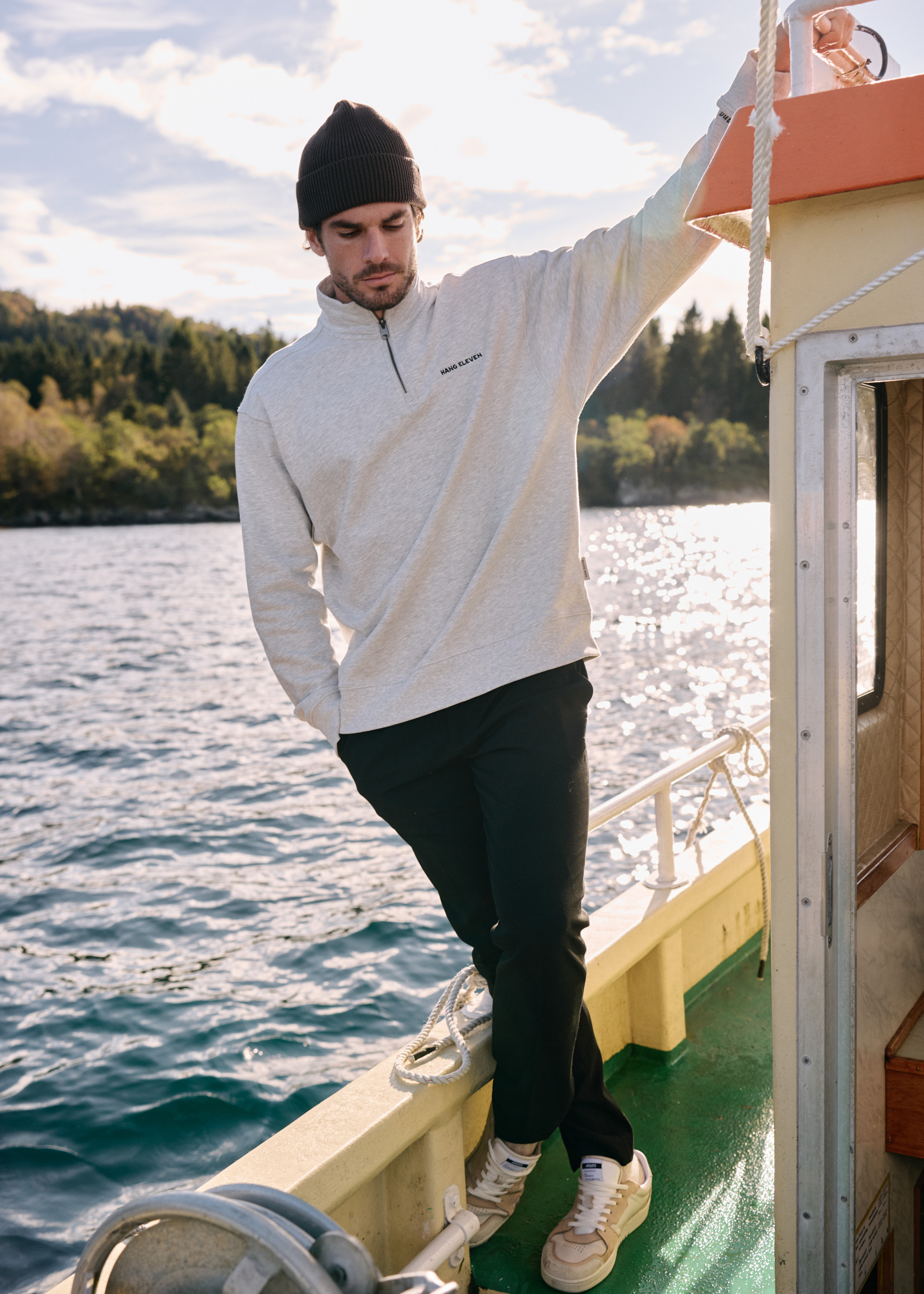 Half Zip Sweater - Grey Melee