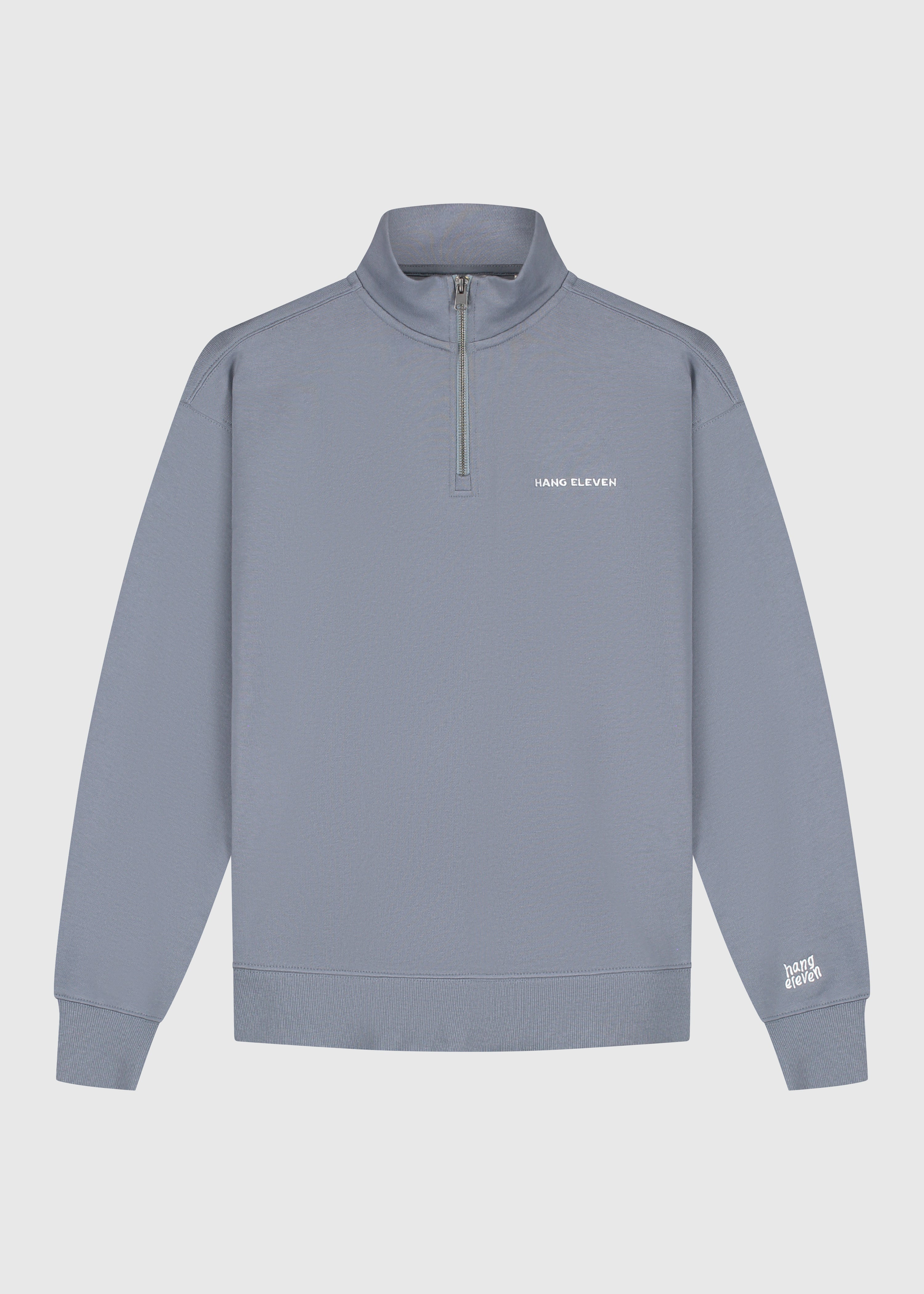 Pull à demi-zip - Gris pierre