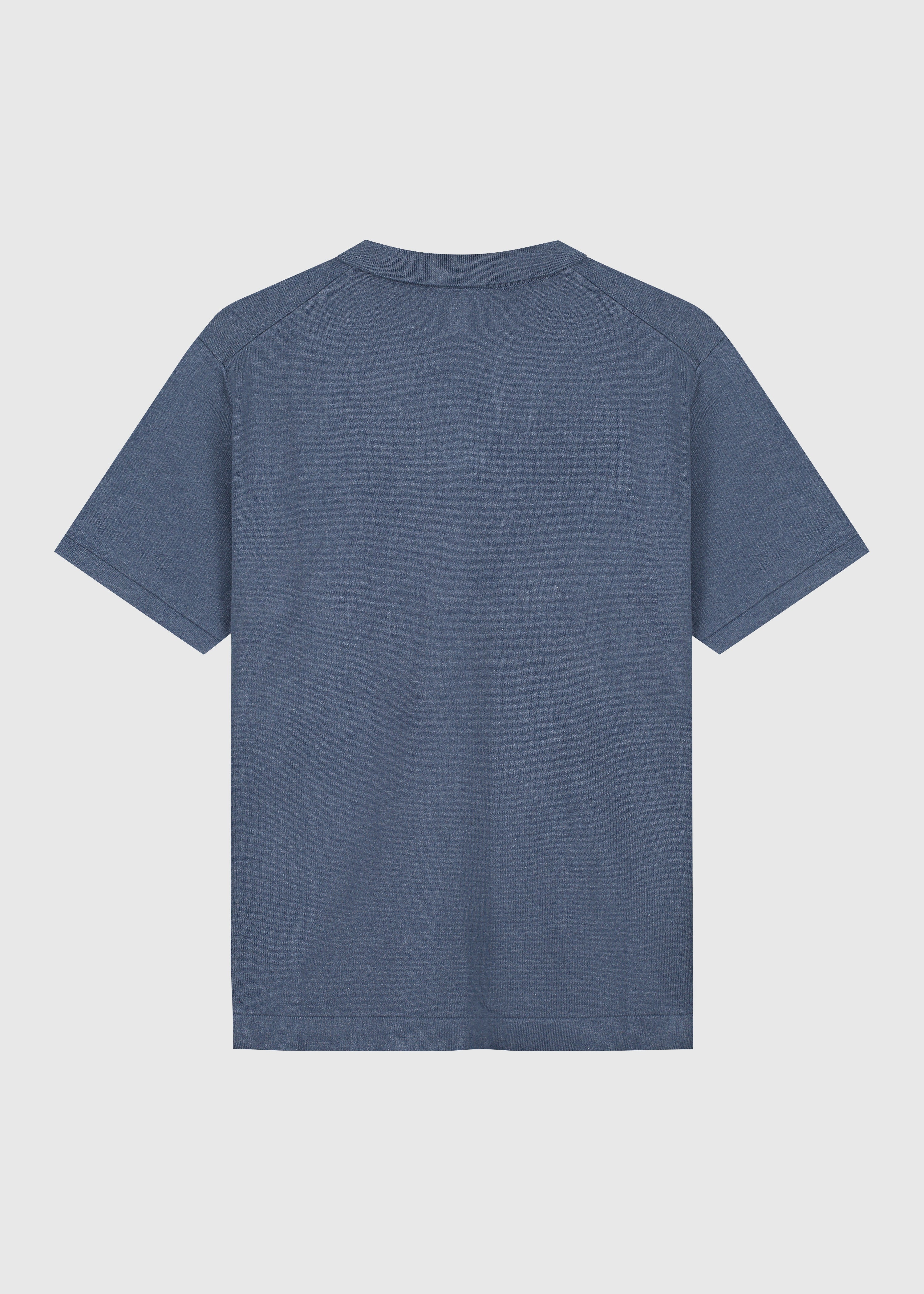 Knitted Polo - Blue Melange