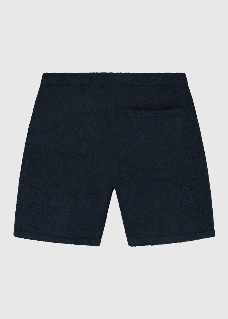 Weiche Strickshorts – Marineblau