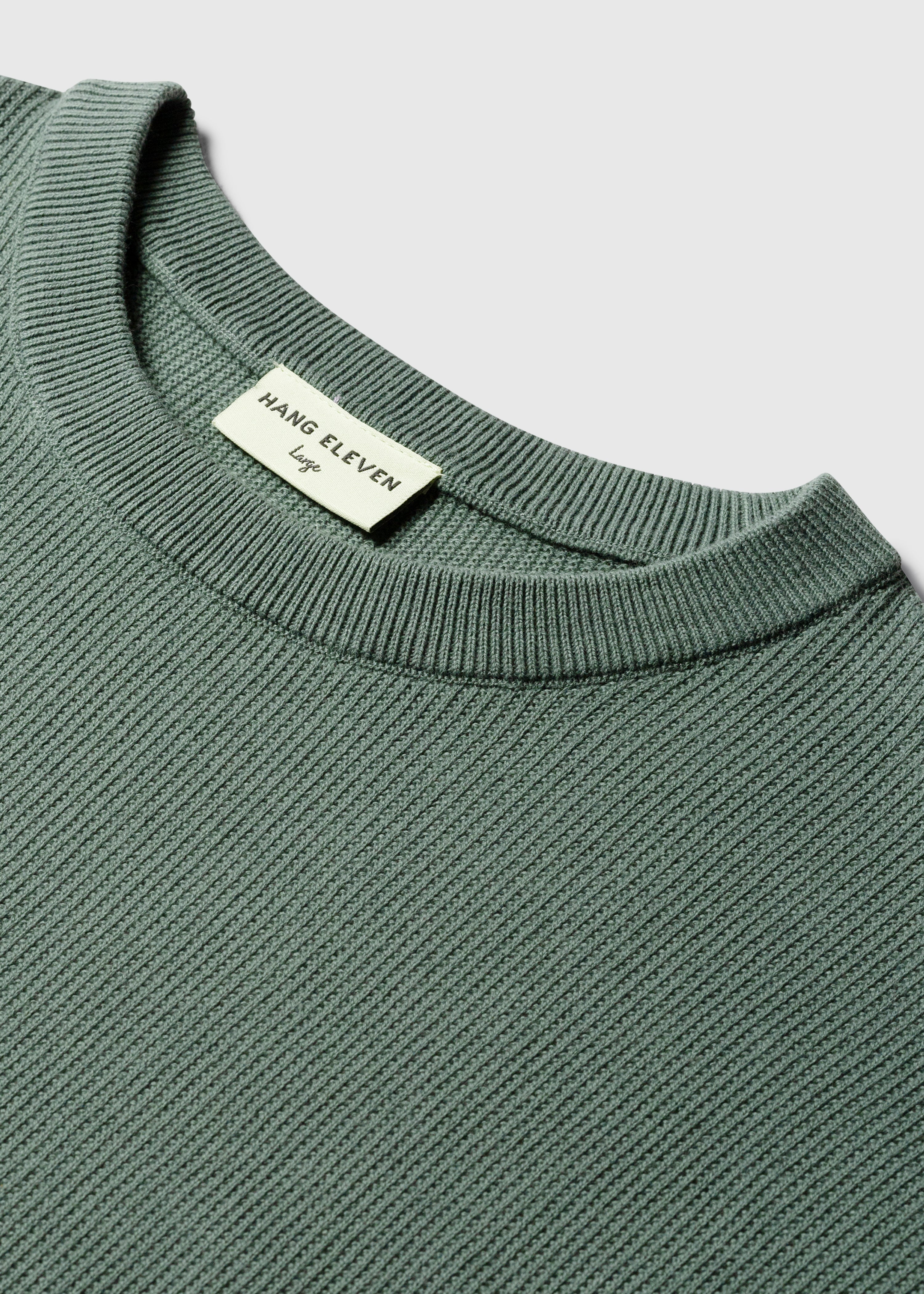 T-shirt en jersey gaufré - Vert sauge