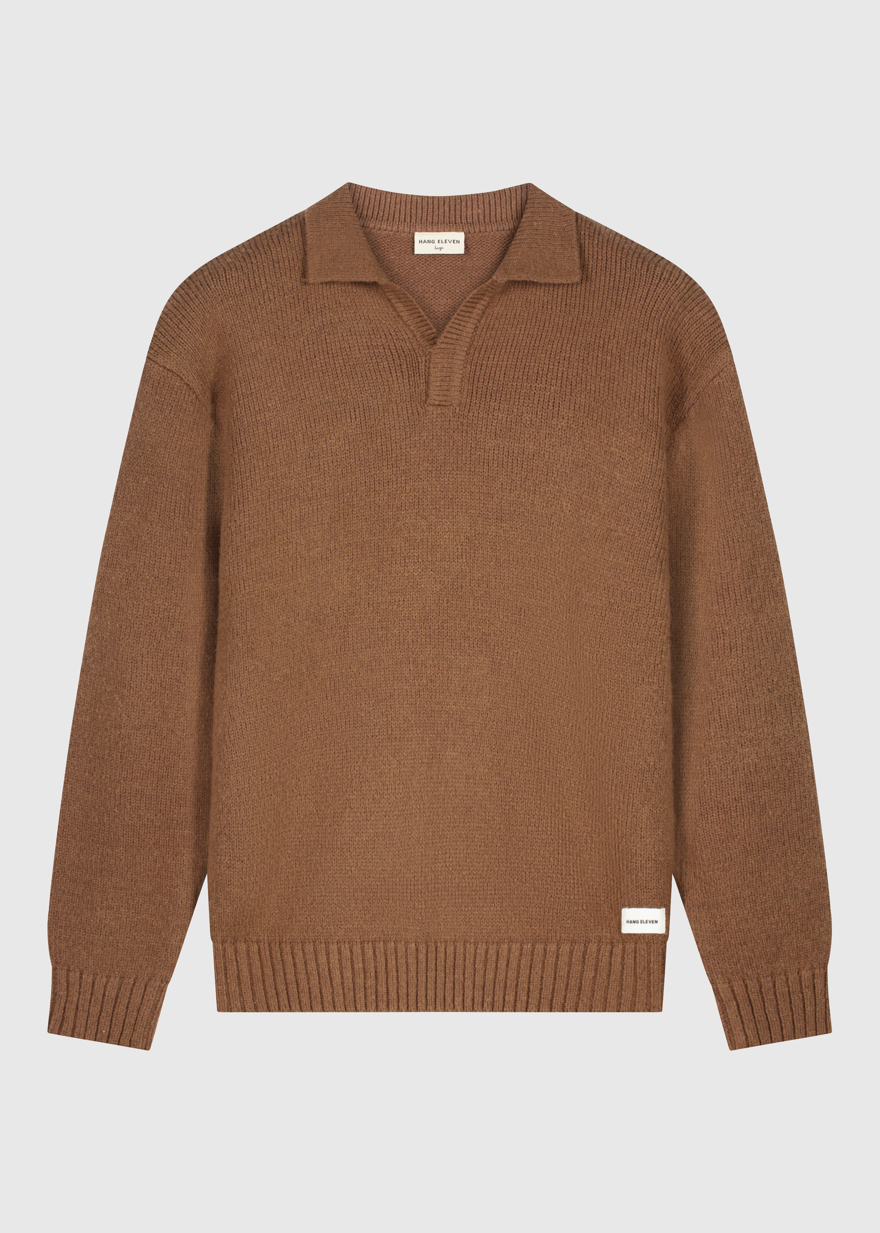 Heavy Knit Polo - Brown