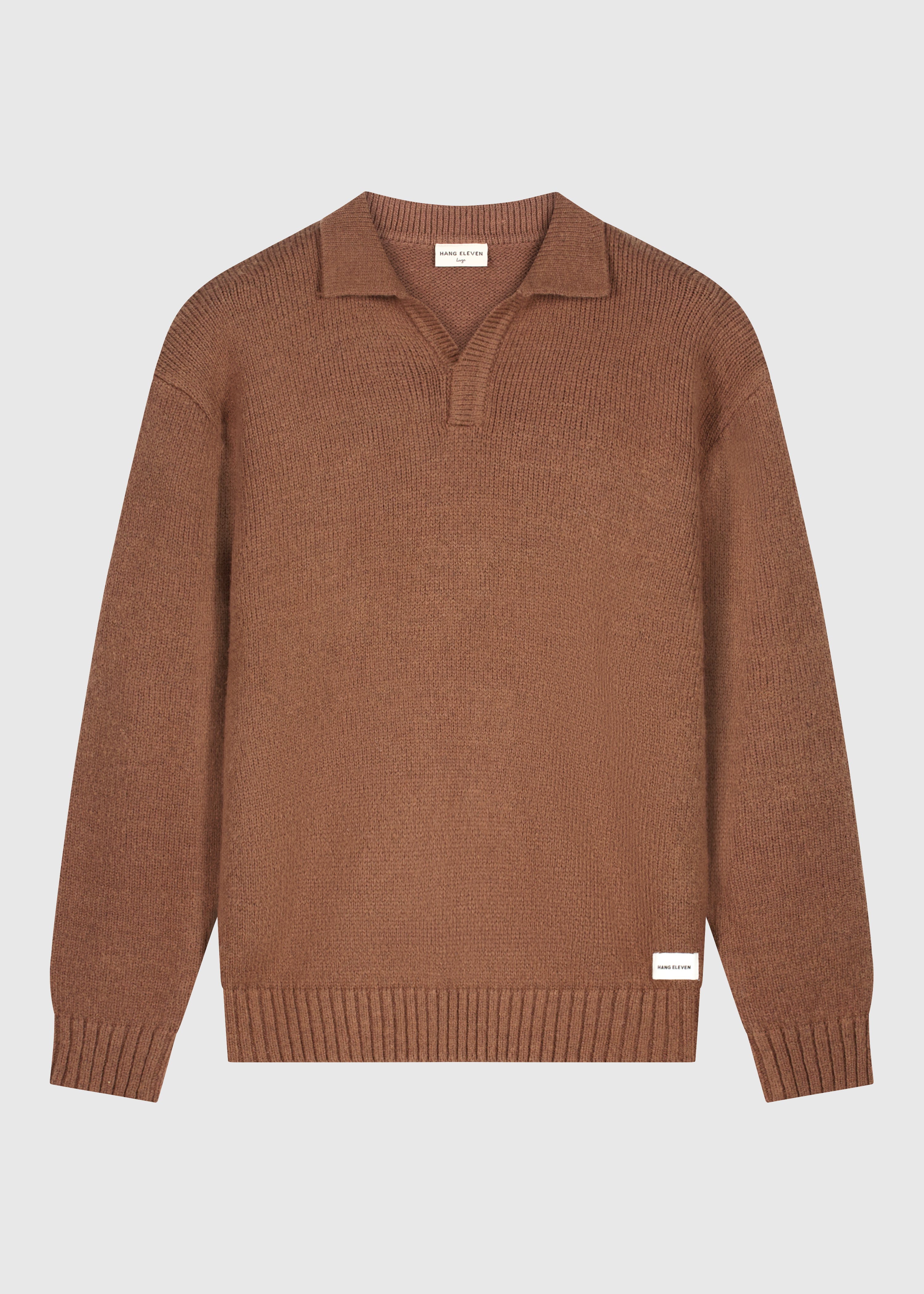 Heavy Knit Polo - Chocolate